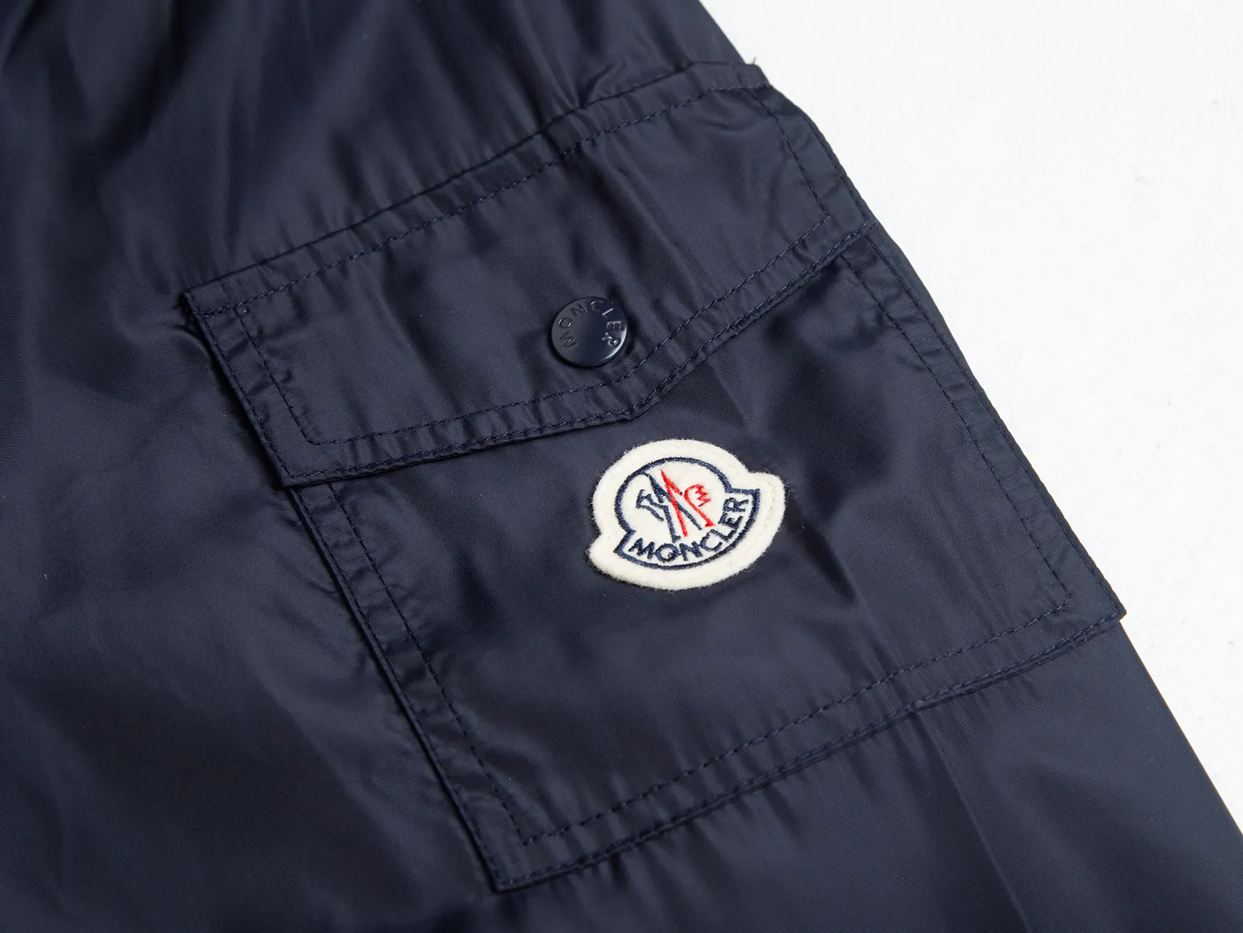 Moncler Hooded Windbreaker Jacket with Tricolour Trim D31020436 — view 9