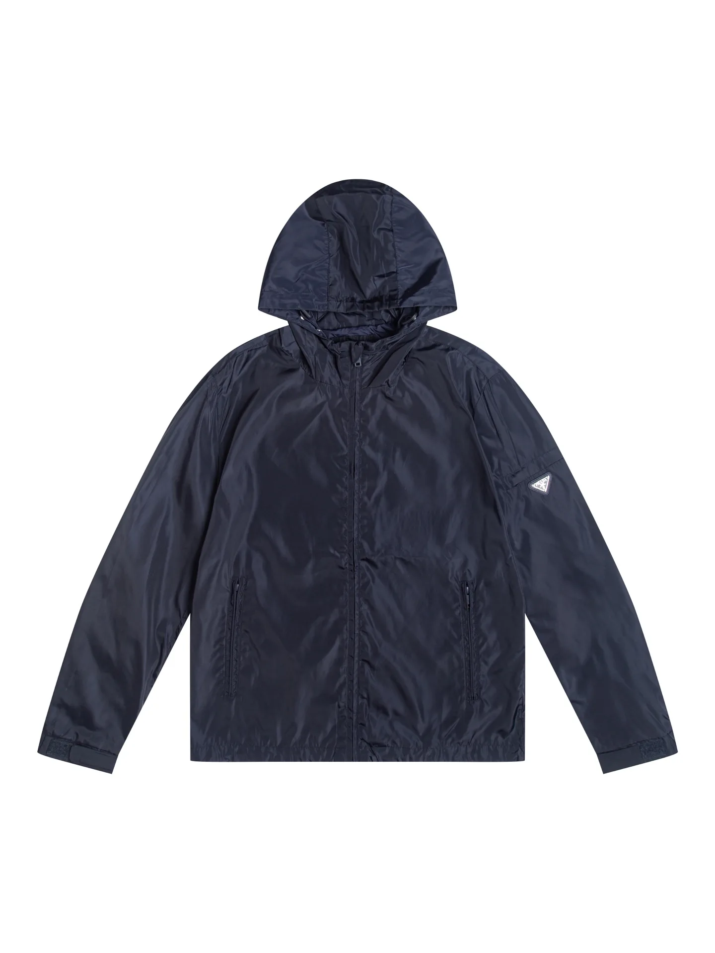 Triangle Logo Hooded Windbreaker Jacket D32520442