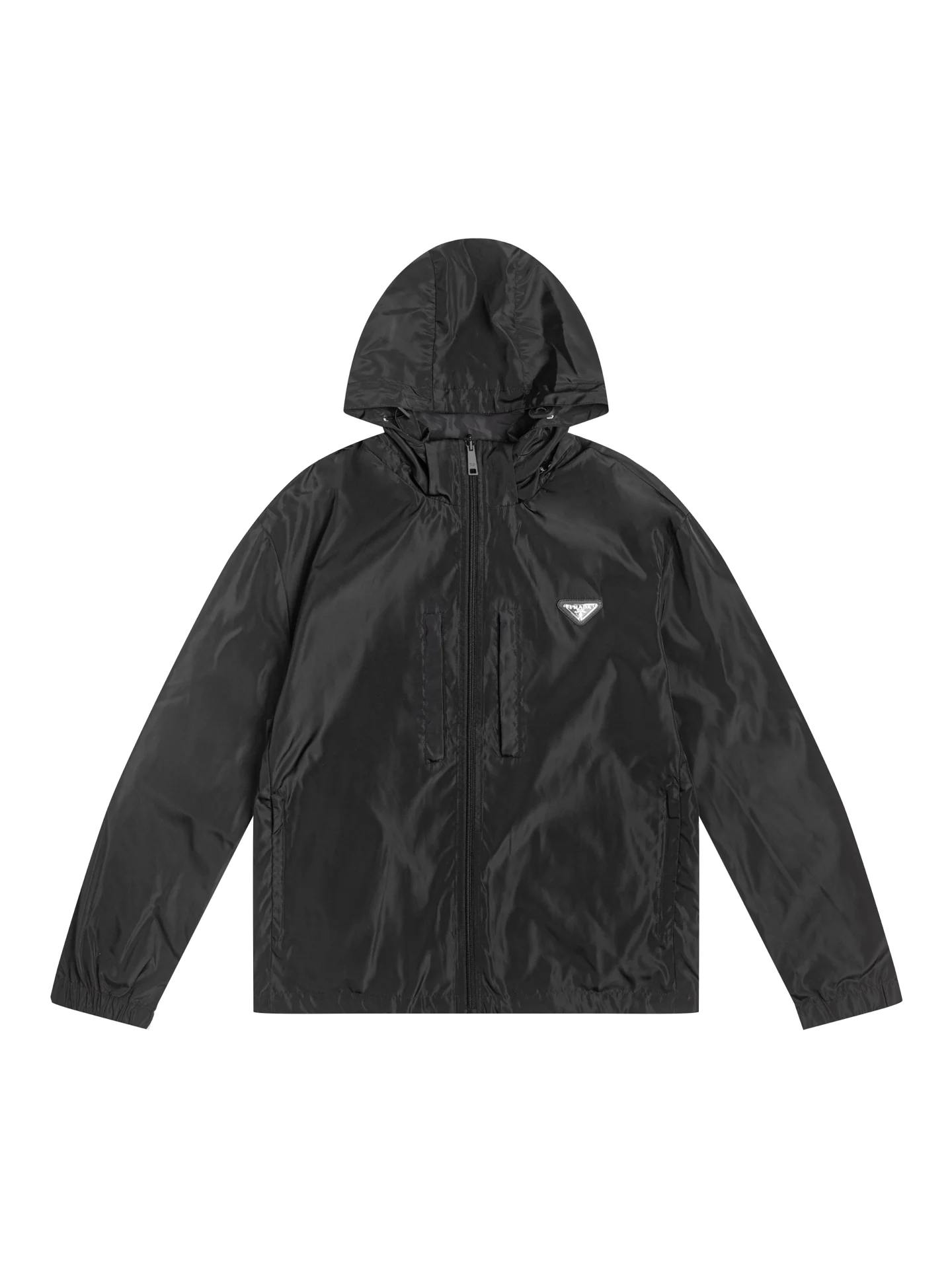 Reversible Hooded Windbreaker Jacket with Triangle Logo D35020440 — view 2
