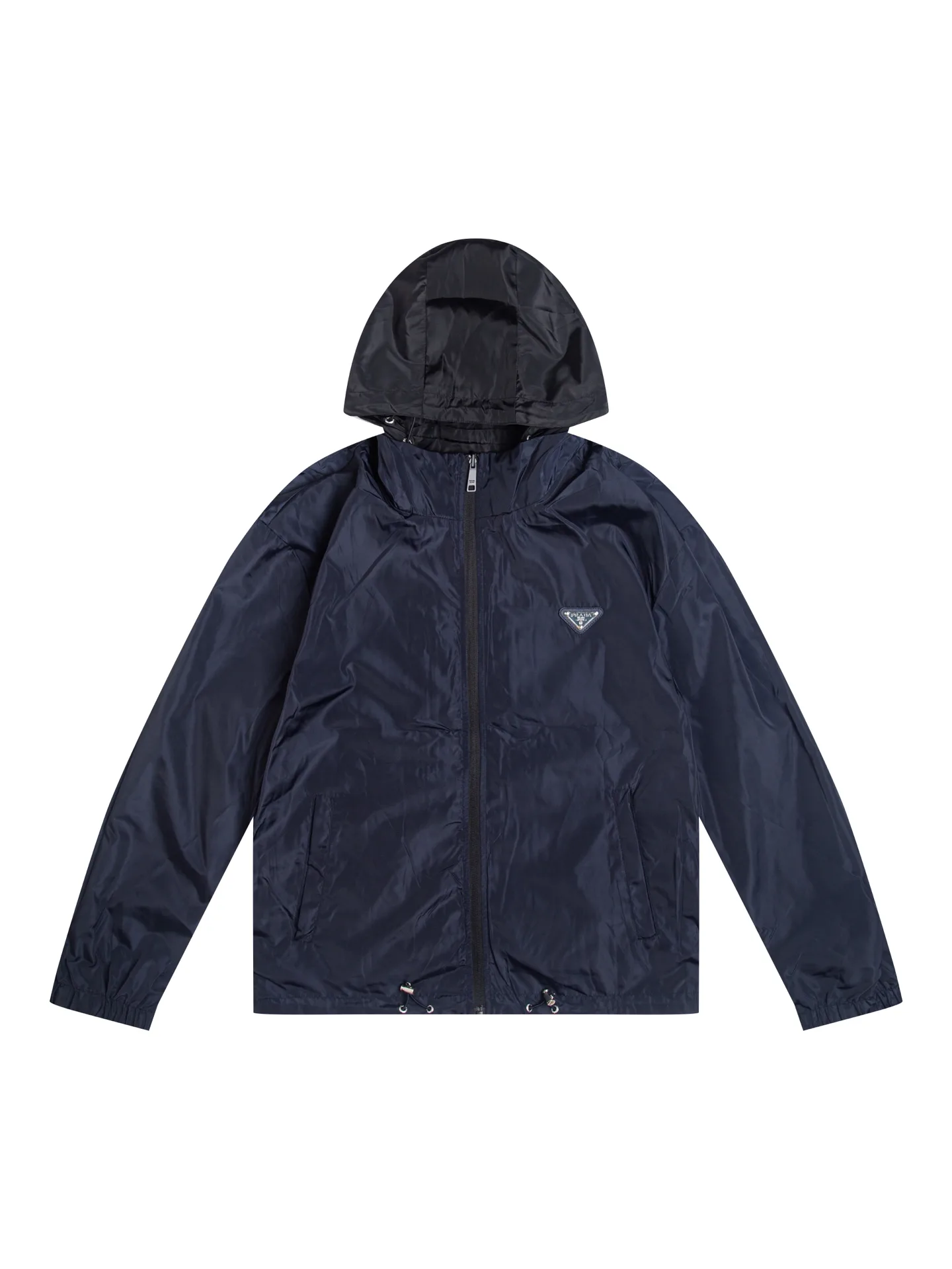 Reversible Hooded Windbreaker Jacket with Triangle Logo D35020440 — view 4