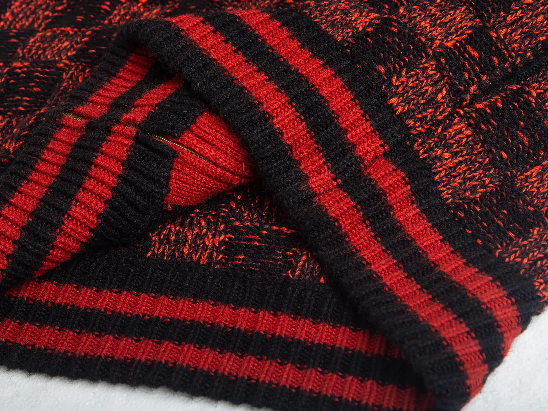 Damier Jacquard Wool-Blend Half-Zip Sweater D35520386 — view 10