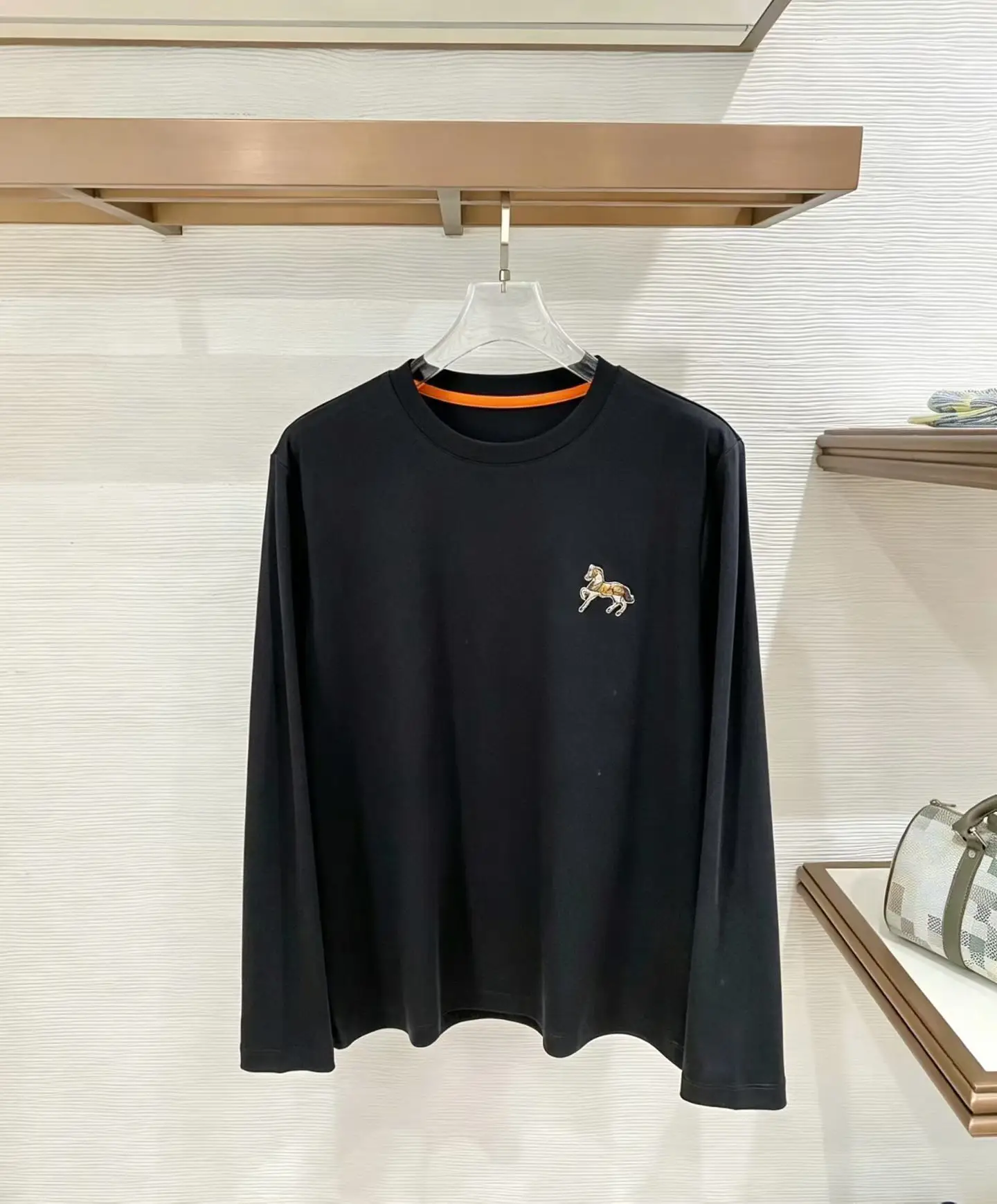 Embroidered Mercerized Cotton Long-Sleeve T-Shirt D11521504