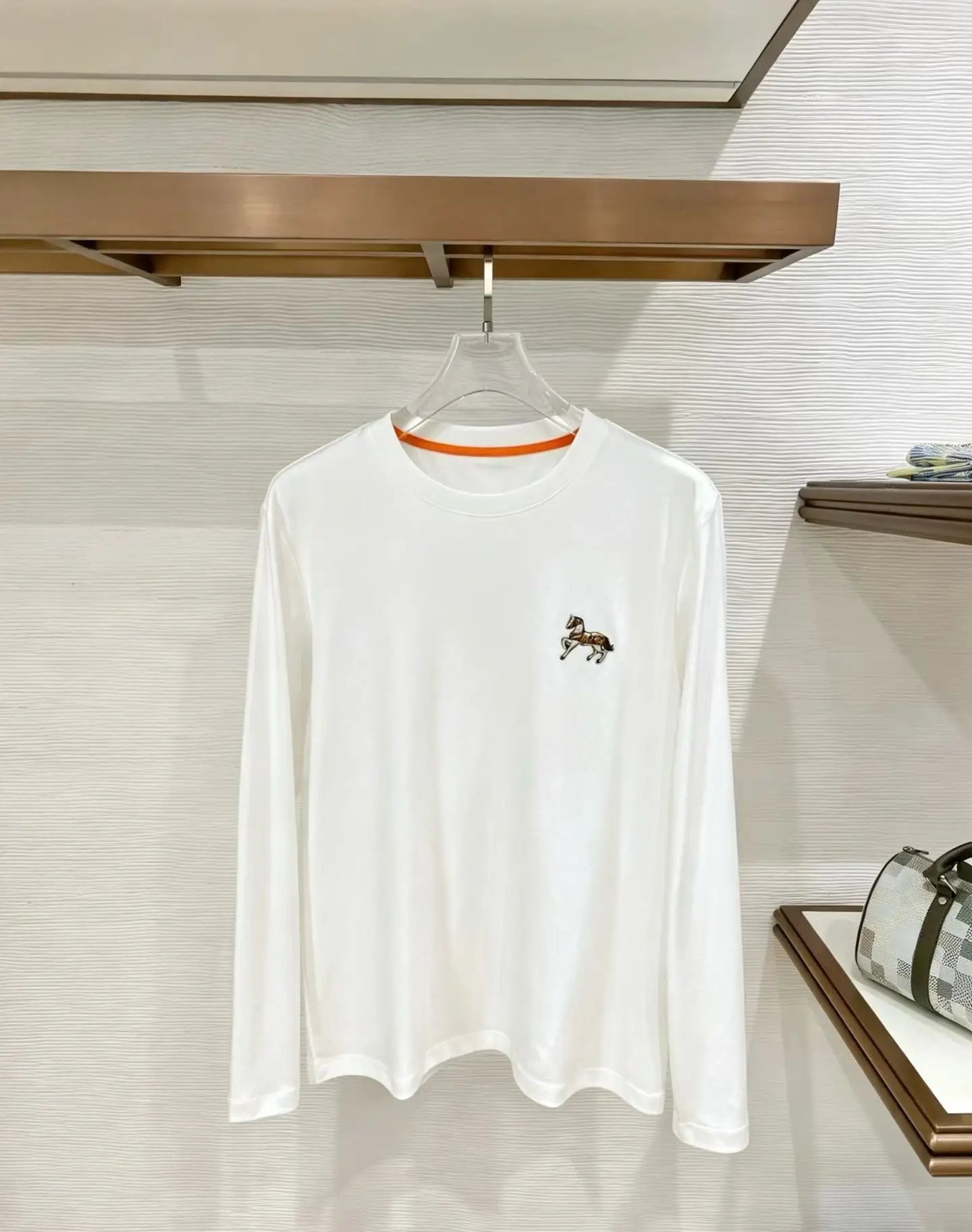 Embroidered Mercerized Cotton Long-Sleeve T-Shirt D17521503