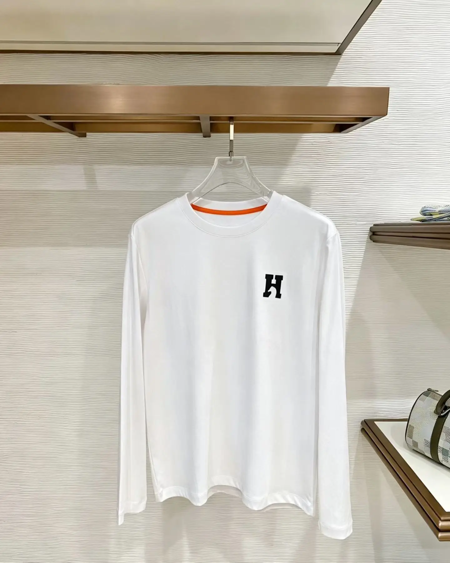 Embroidered Logo Mercerized Cotton Long-Sleeve T-Shirt D17521509