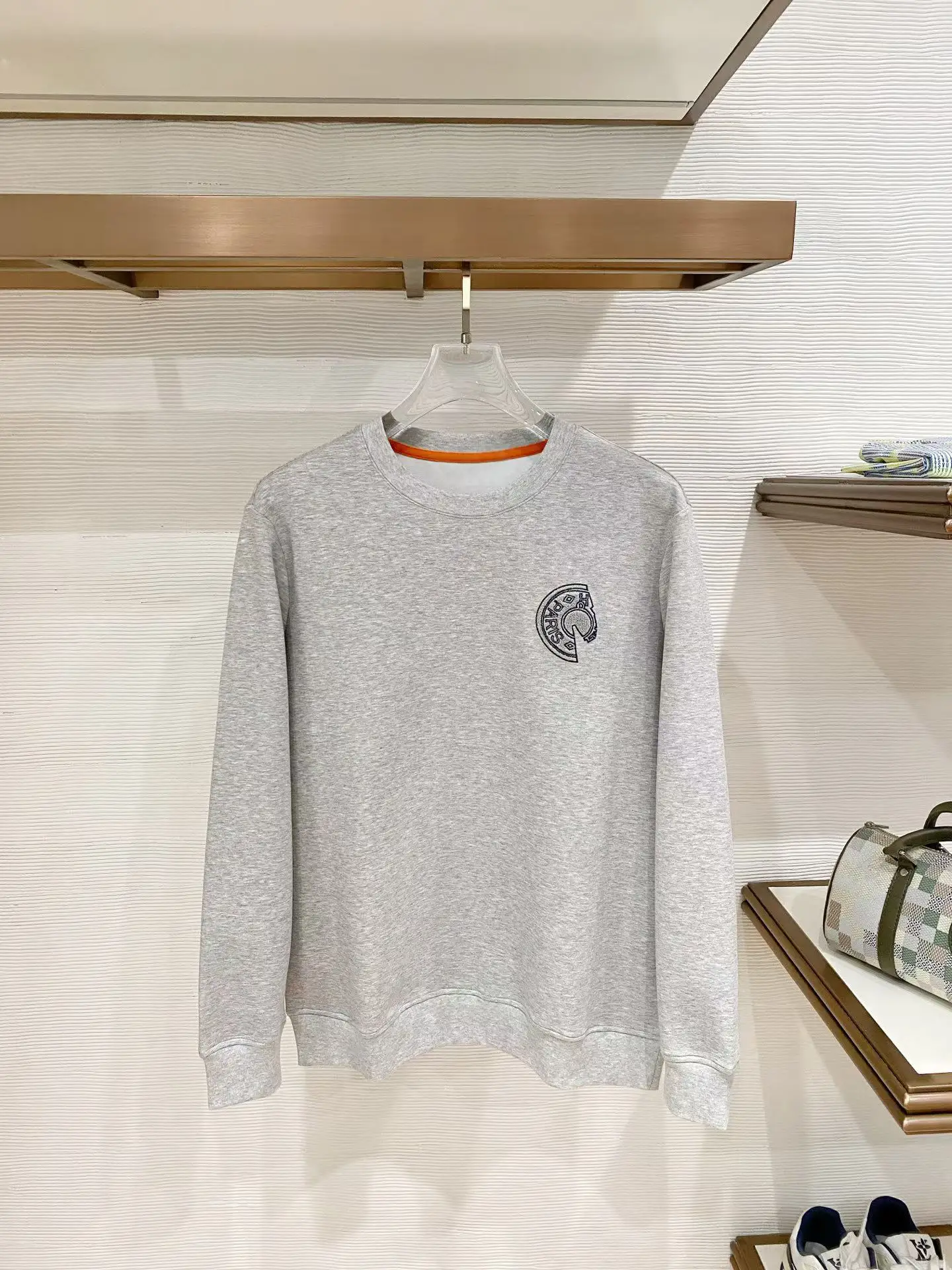 Embroidered Logo Spacer Knit Sweatshirt D19521495