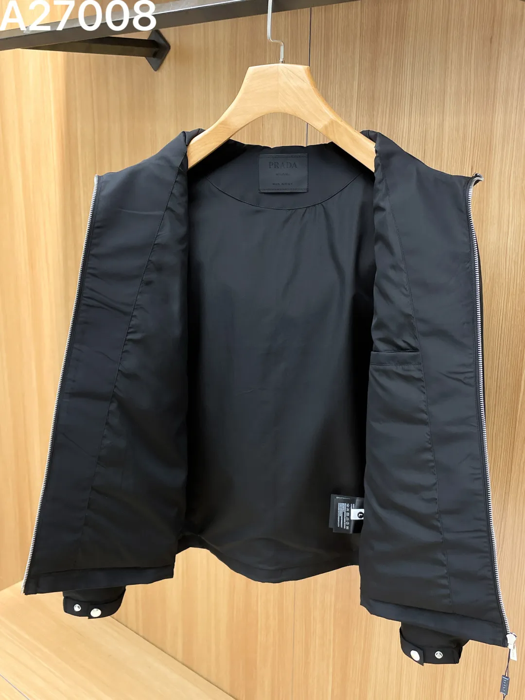 Hooded Technical Fabric Zip-Up Jacket D21521466 — view 3