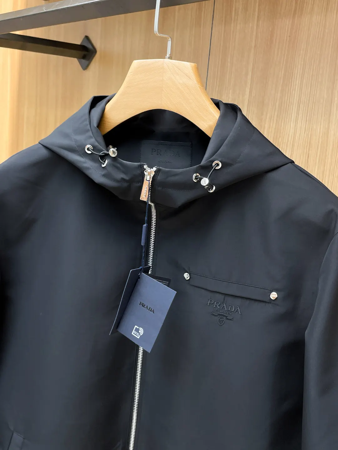 Hooded Technical Fabric Zip-Up Jacket D21521466 — view 4