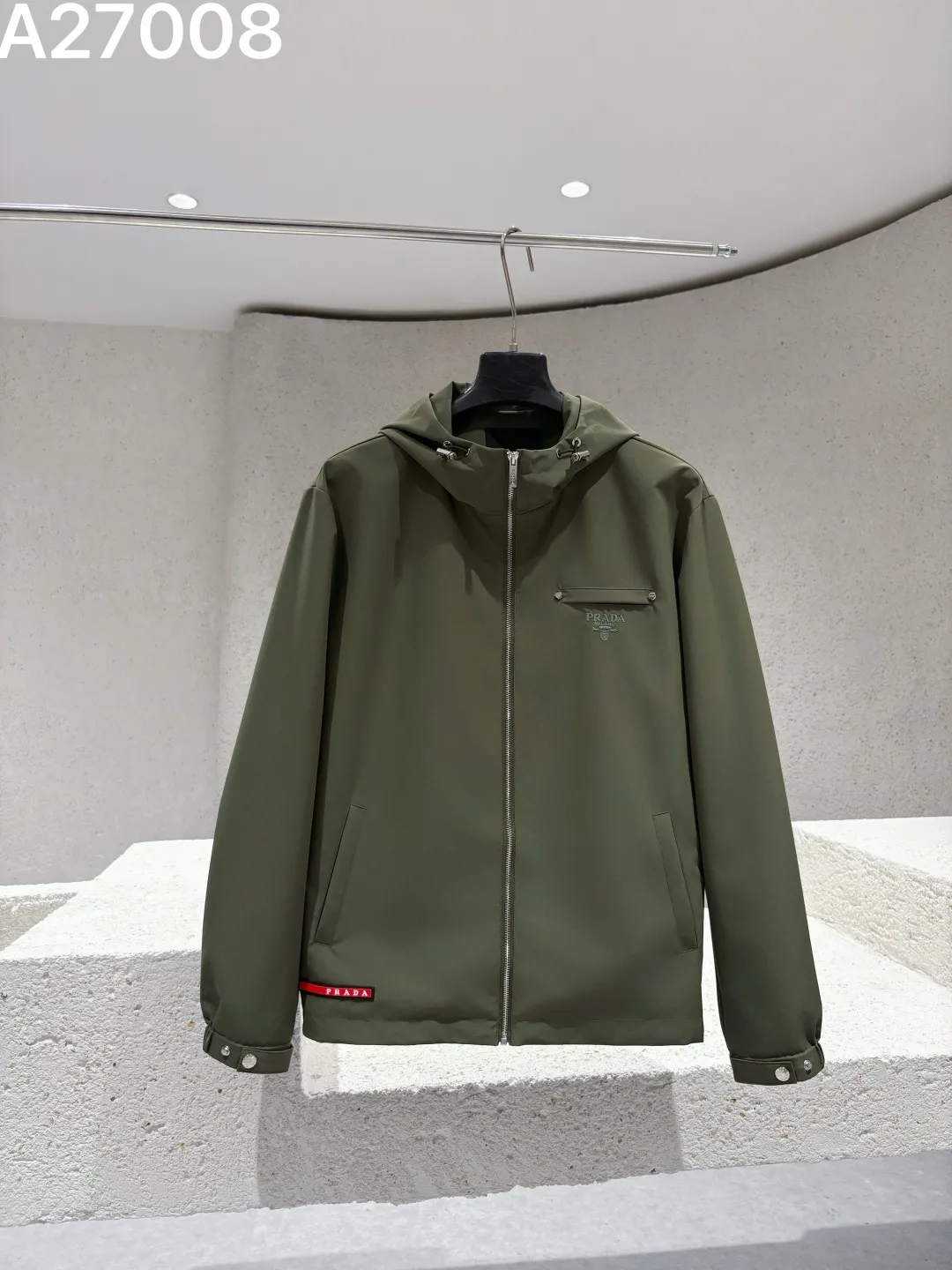 Hooded Technical Fabric Jacket D21521472