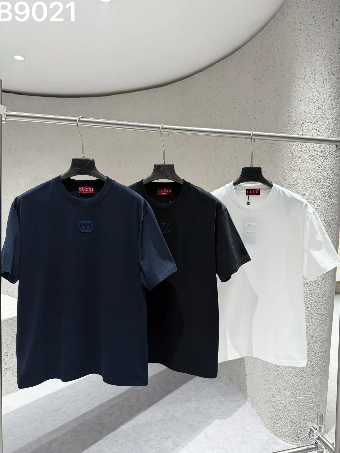 Embroidered Interlocking G Cotton T-Shirt D9021516 — view 4