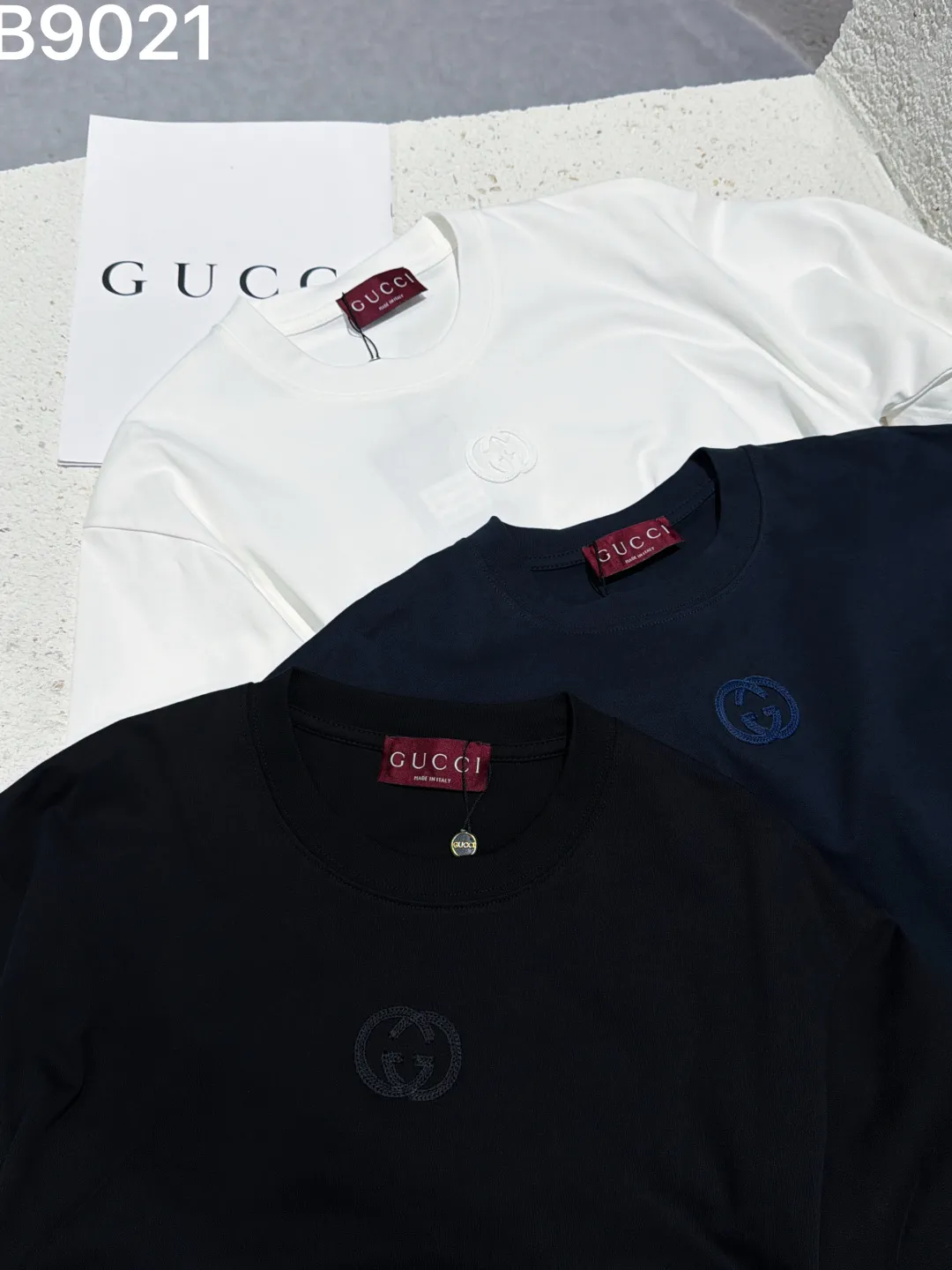 Embroidered Interlocking G Cotton T-Shirt D9021516 — view 8