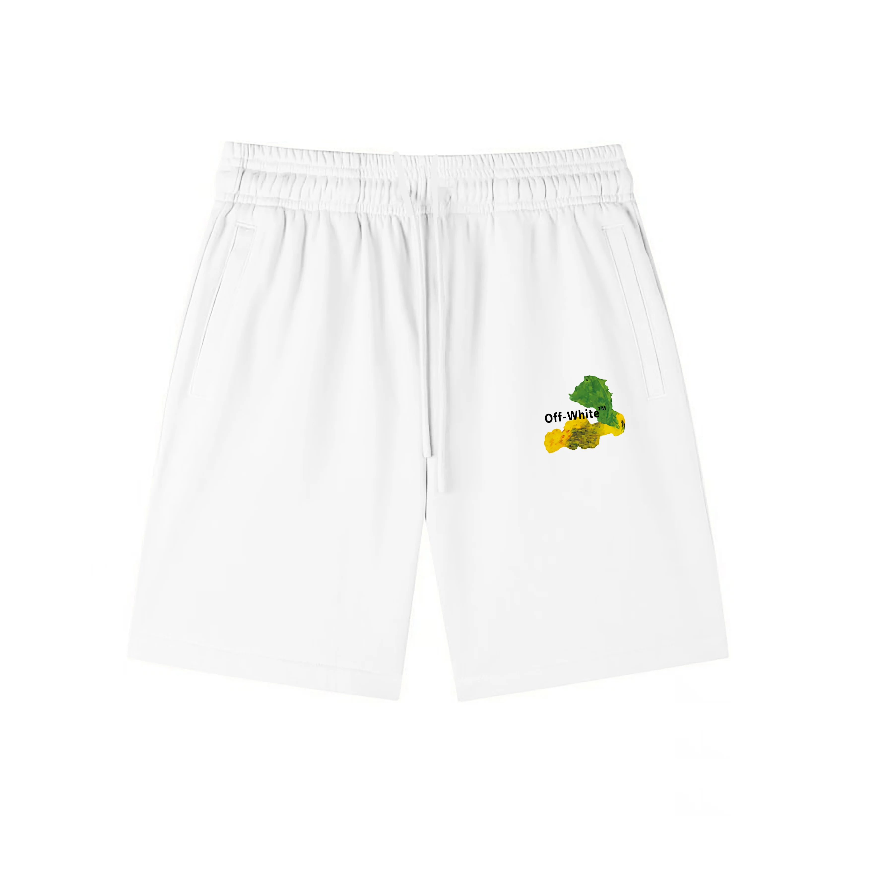 Off-White Graphic Print Cotton Jersey Shorts D12020273