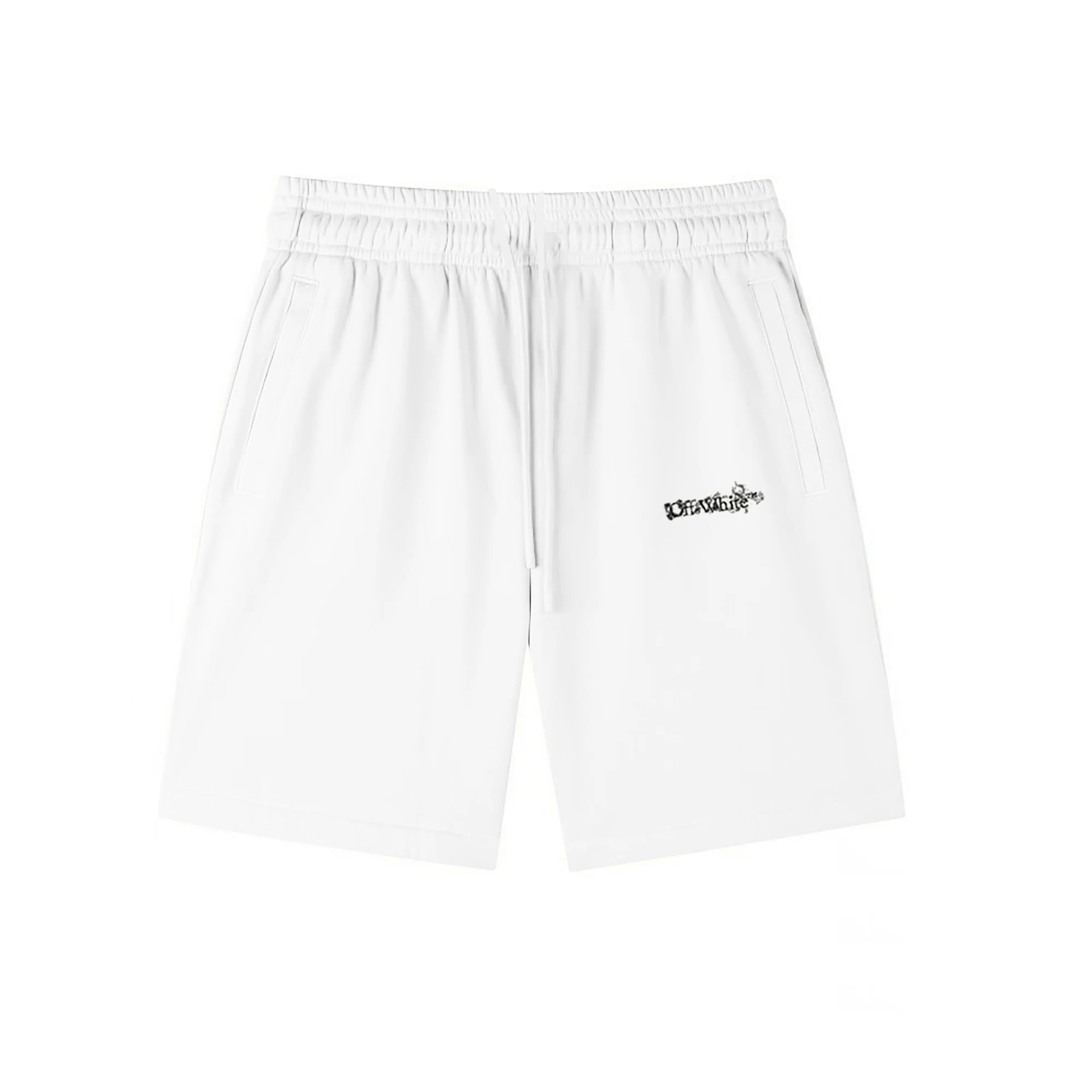 Off-White Logo Print Cotton Jersey Shorts D12020274