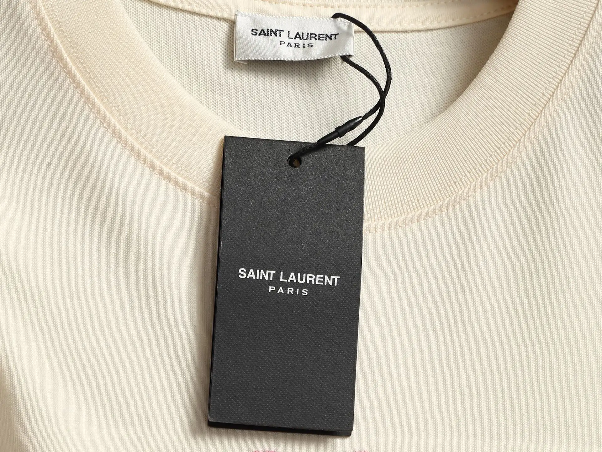 Saint Laurent Logo Embroidered Cotton T-Shirt D13520188 — view 5