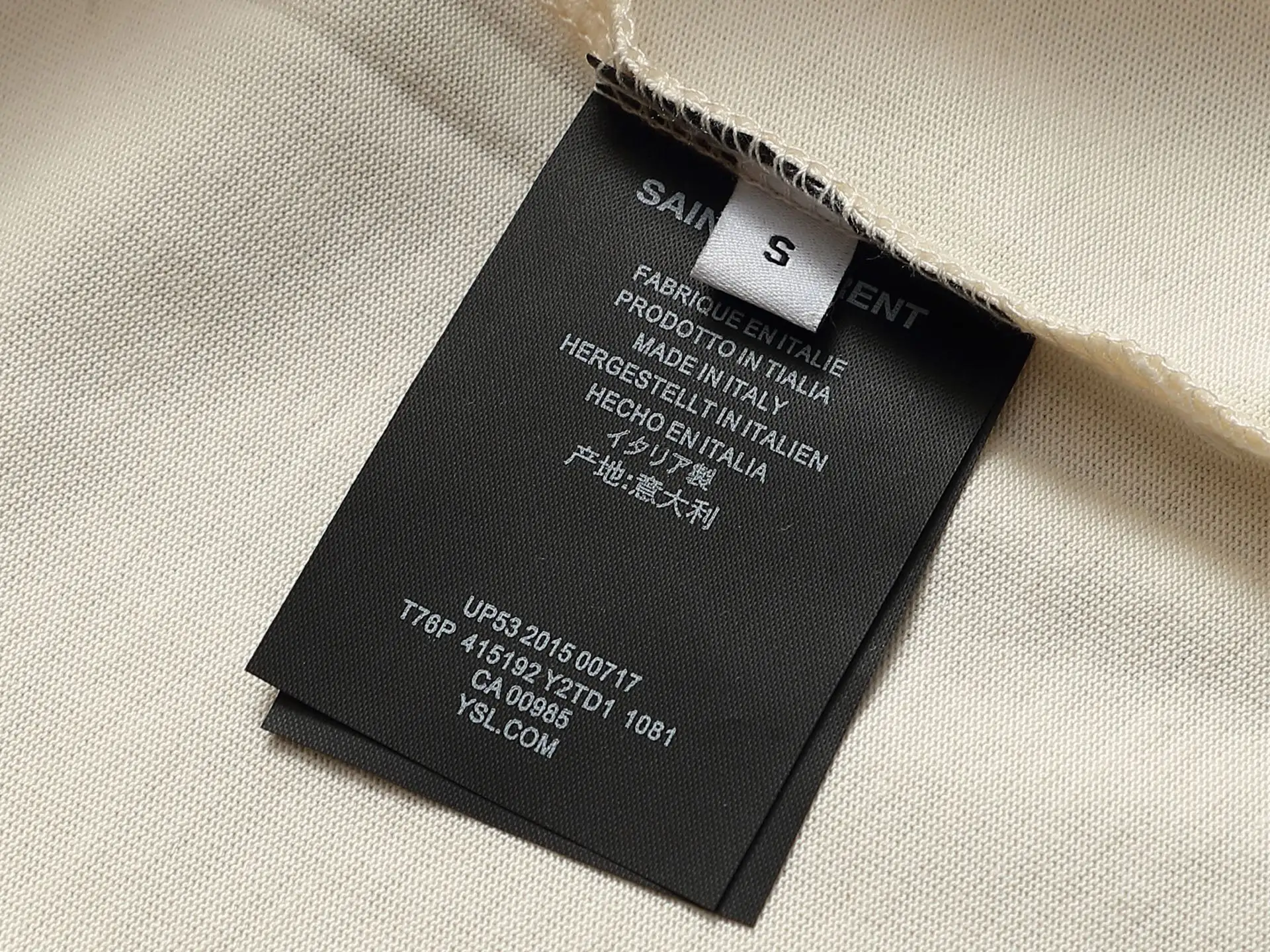 Saint Laurent Logo Embroidered Cotton T-Shirt D13520188 — view 7