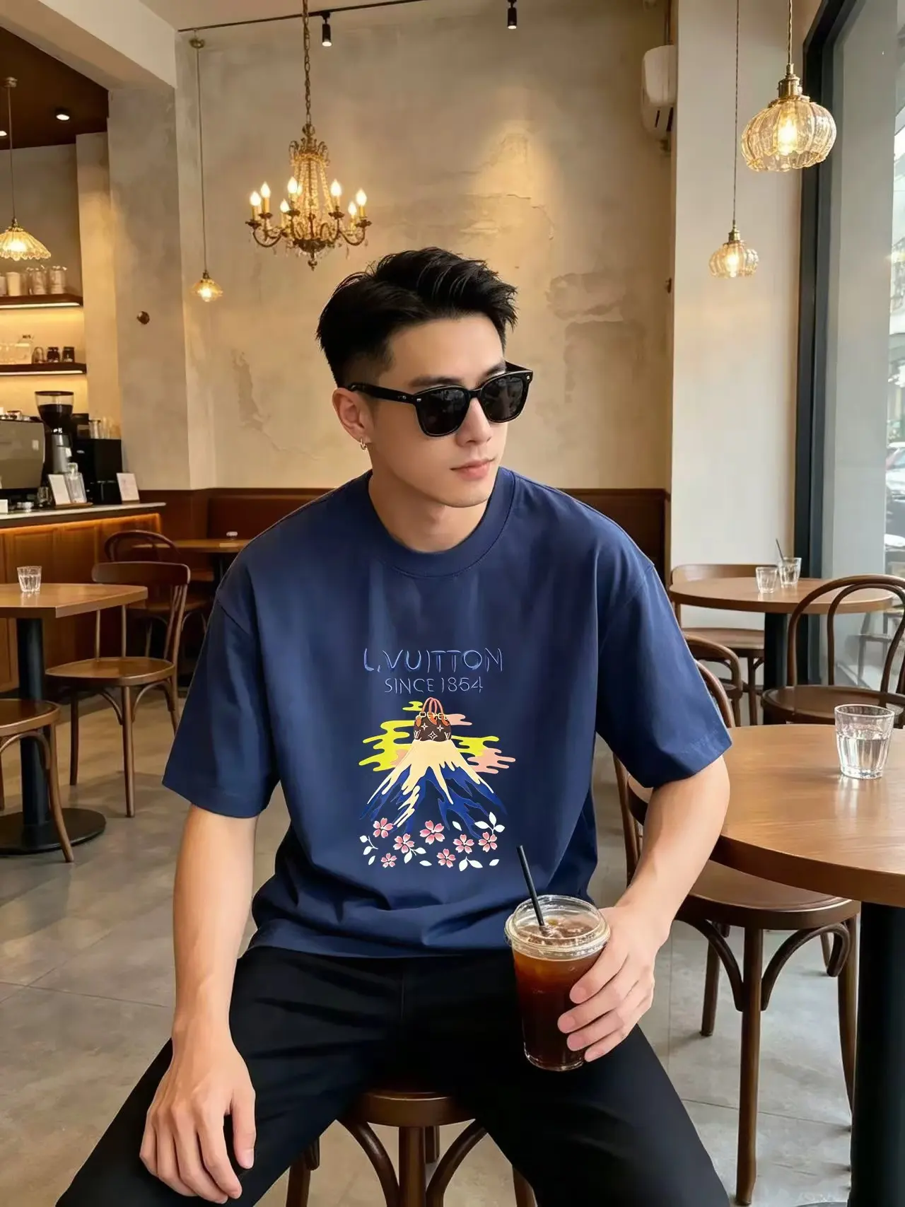 Mount Fuji Graphic Print Cotton T-Shirt D13520318 — view 5