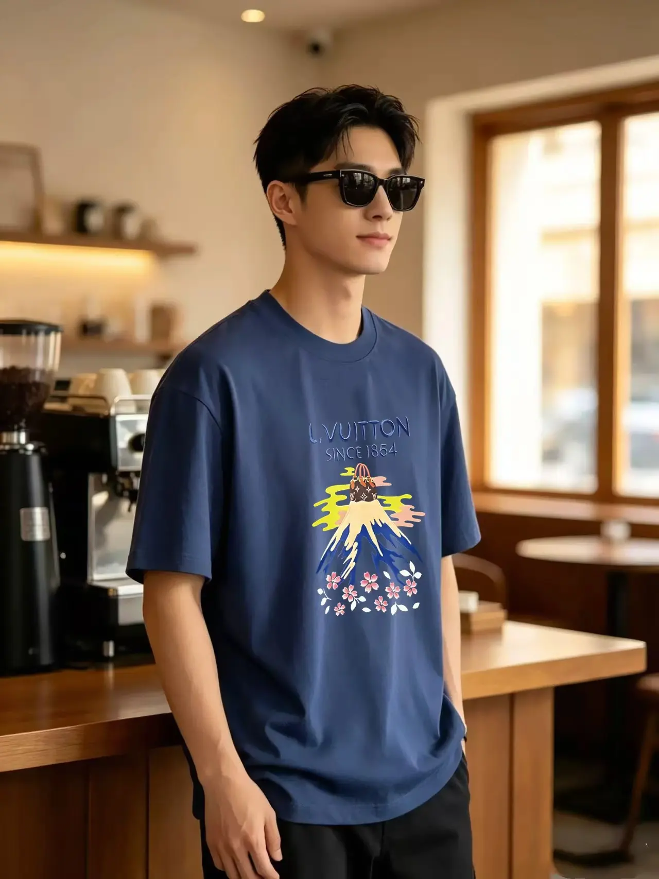 Mount Fuji Graphic Print Cotton T-Shirt D13520318 — view 6