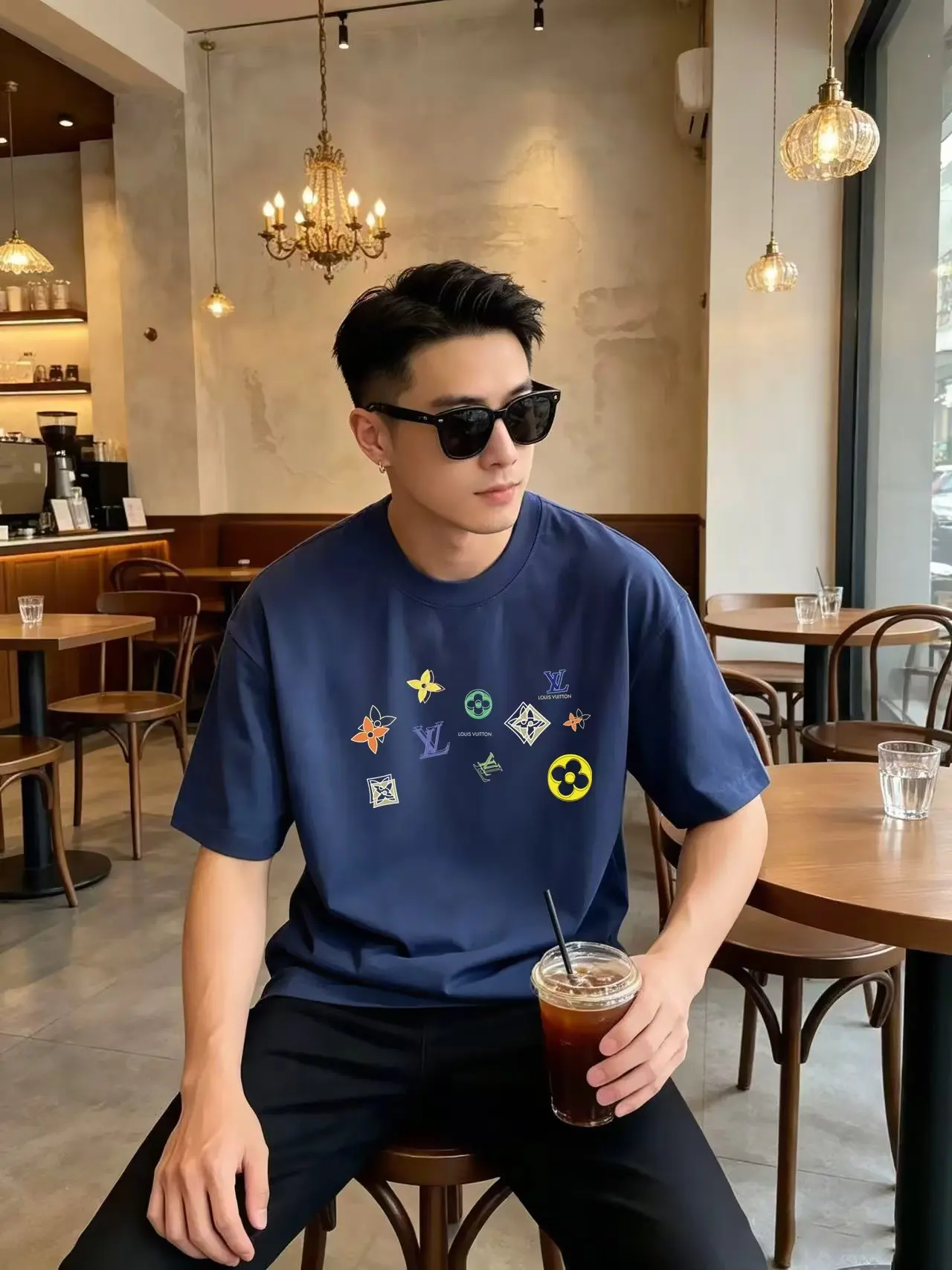 Monogram Badge Print Cotton T-Shirt D13520134 — view 6