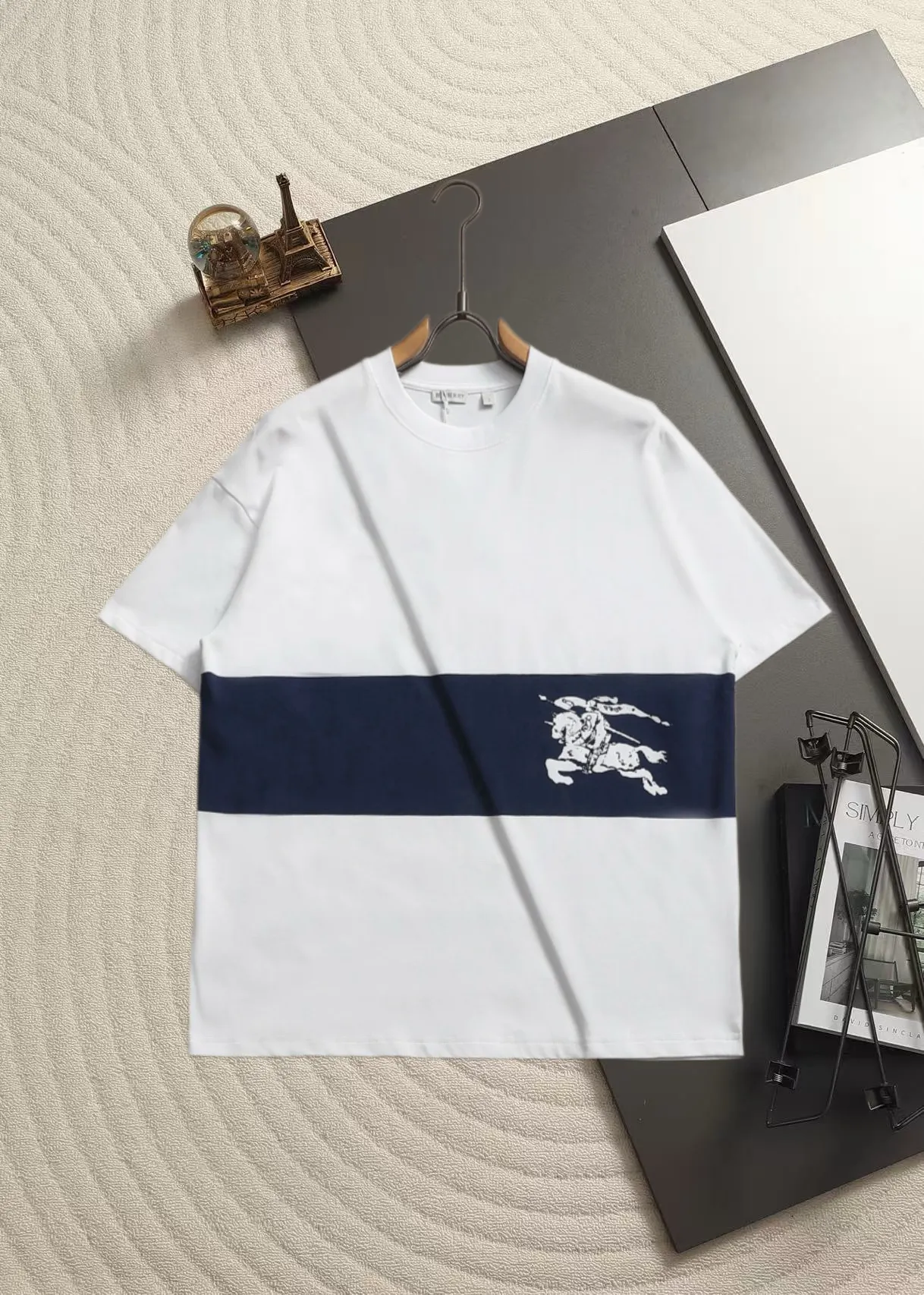 Equestrian Knight Print Color-Block T-Shirt D13520166