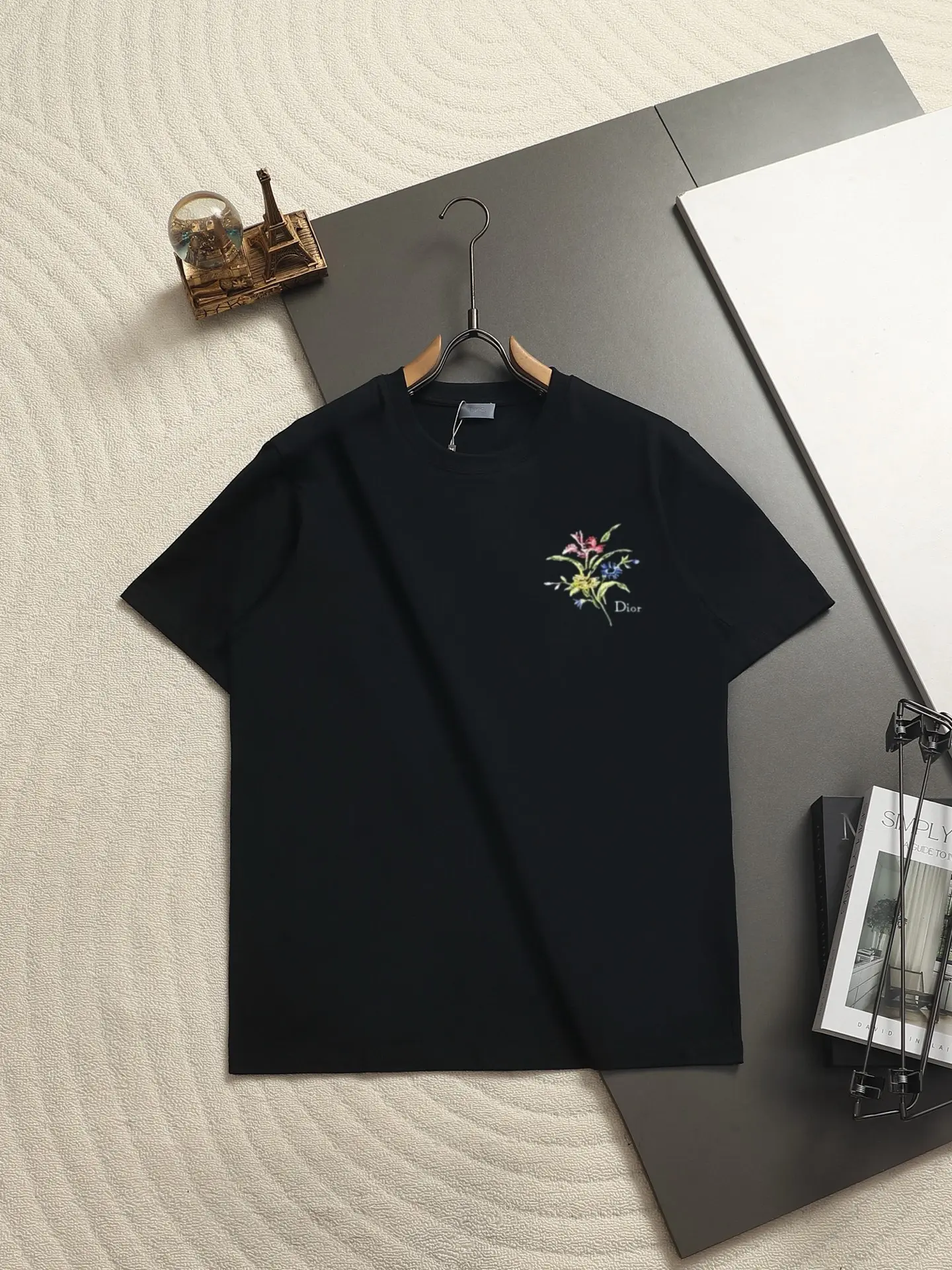 Floral Logo Embroidery Crew-Neck T-Shirt D13520162