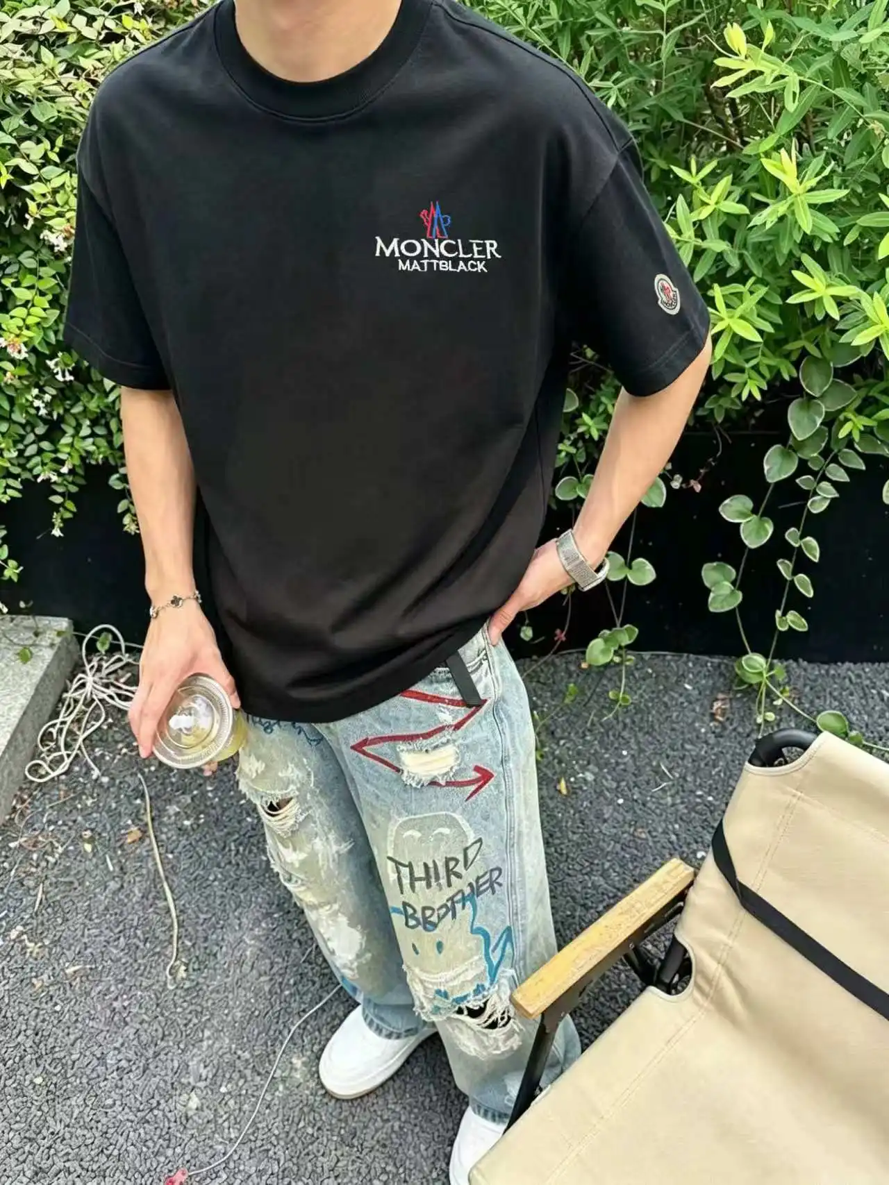 Logo Embroidered Cotton T-Shirt D13520115 — view 6