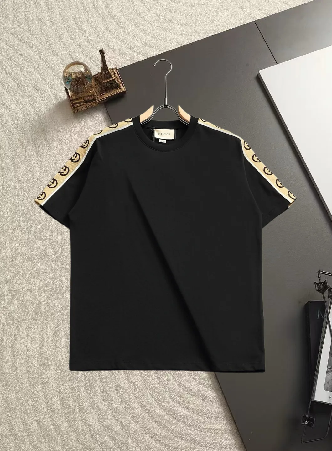 Webbing Trim Logo Print Cotton T-Shirt D13520178