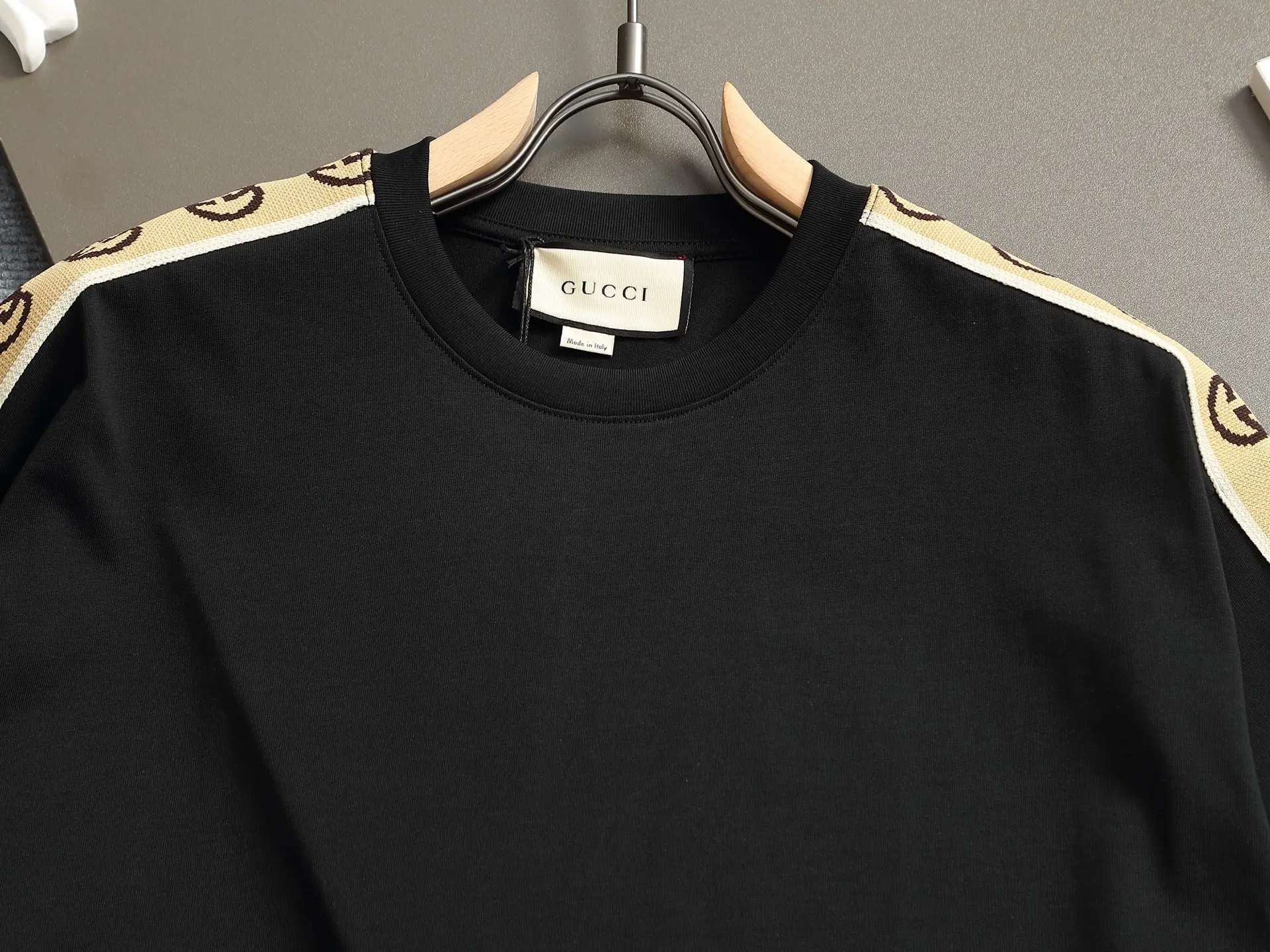 Webbing Trim Logo Print Cotton T-Shirt D13520178 — view 4