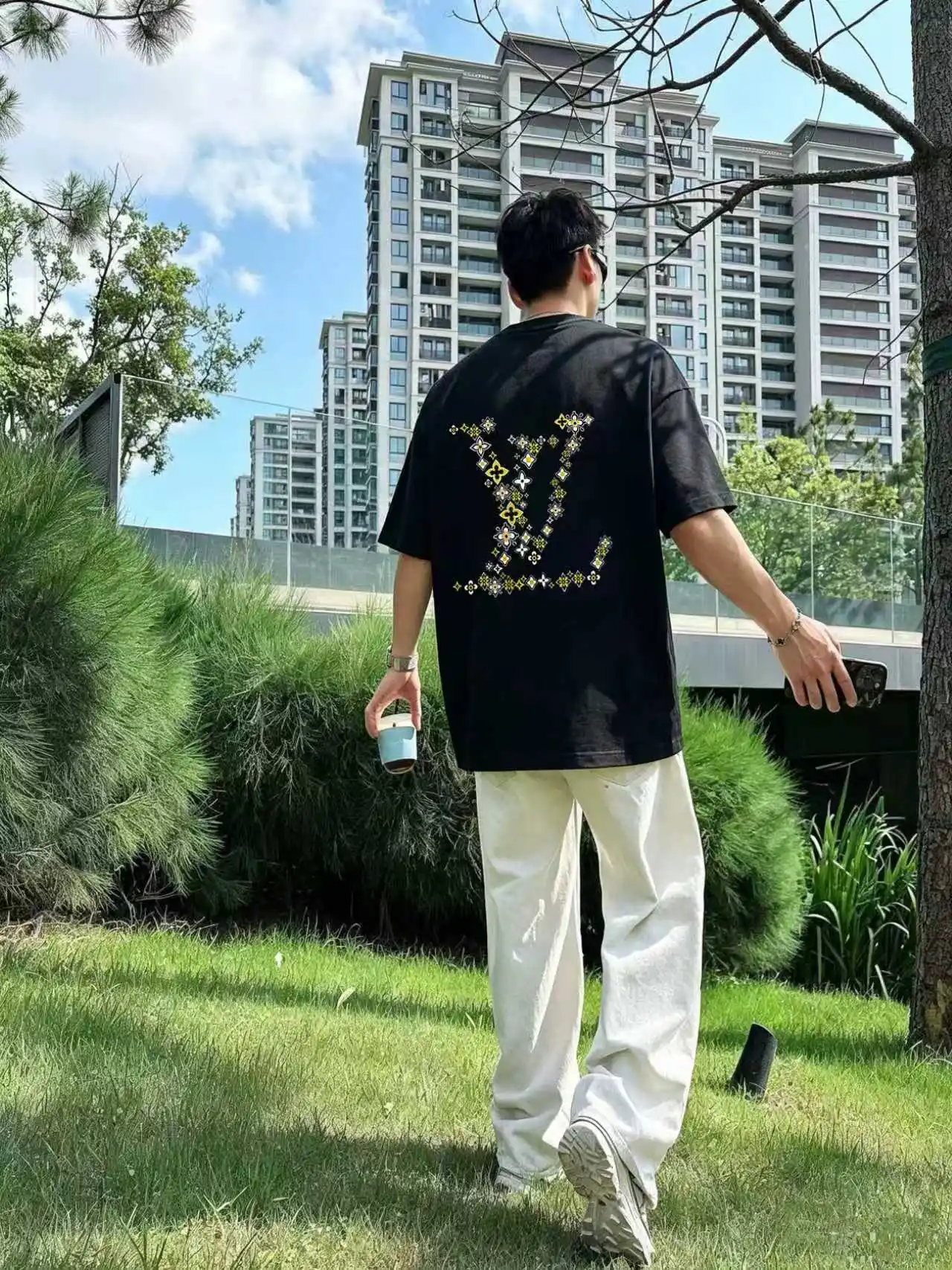 Signature Embroidered Cotton T-Shirt D14020315 — view 6