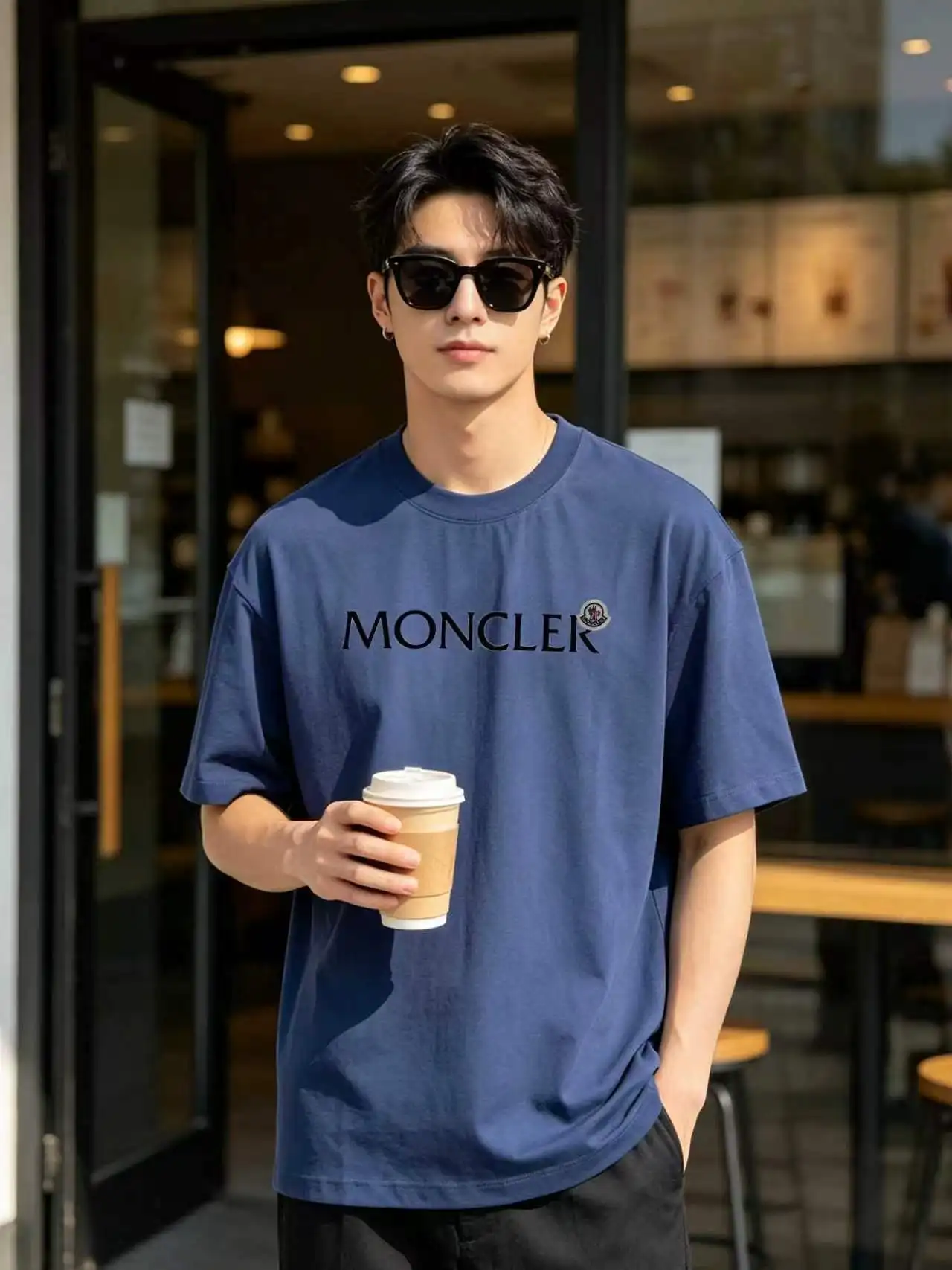 Logo Flocked Cotton T-Shirt D14020106 — view 5