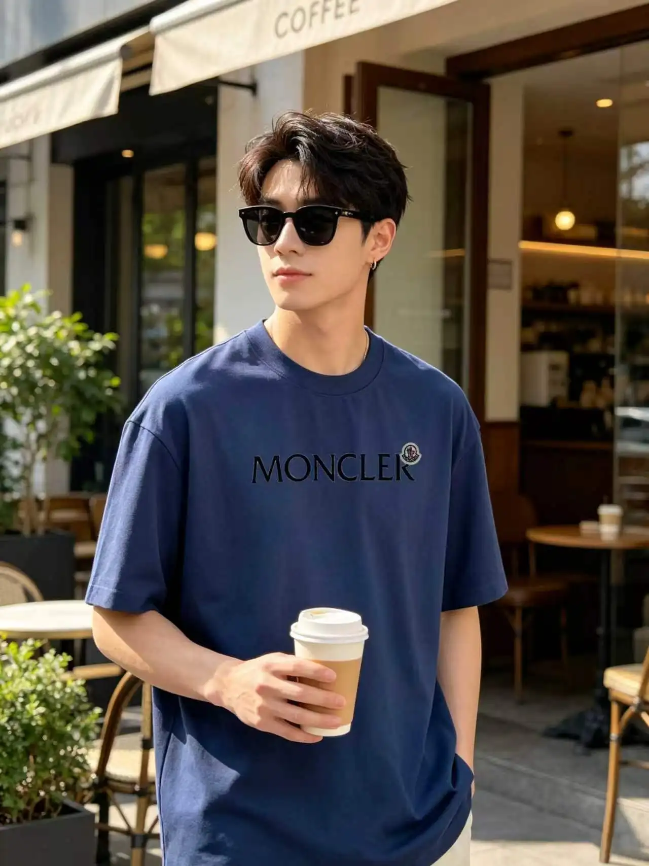 Logo Flocked Cotton T-Shirt D14020106 — view 6