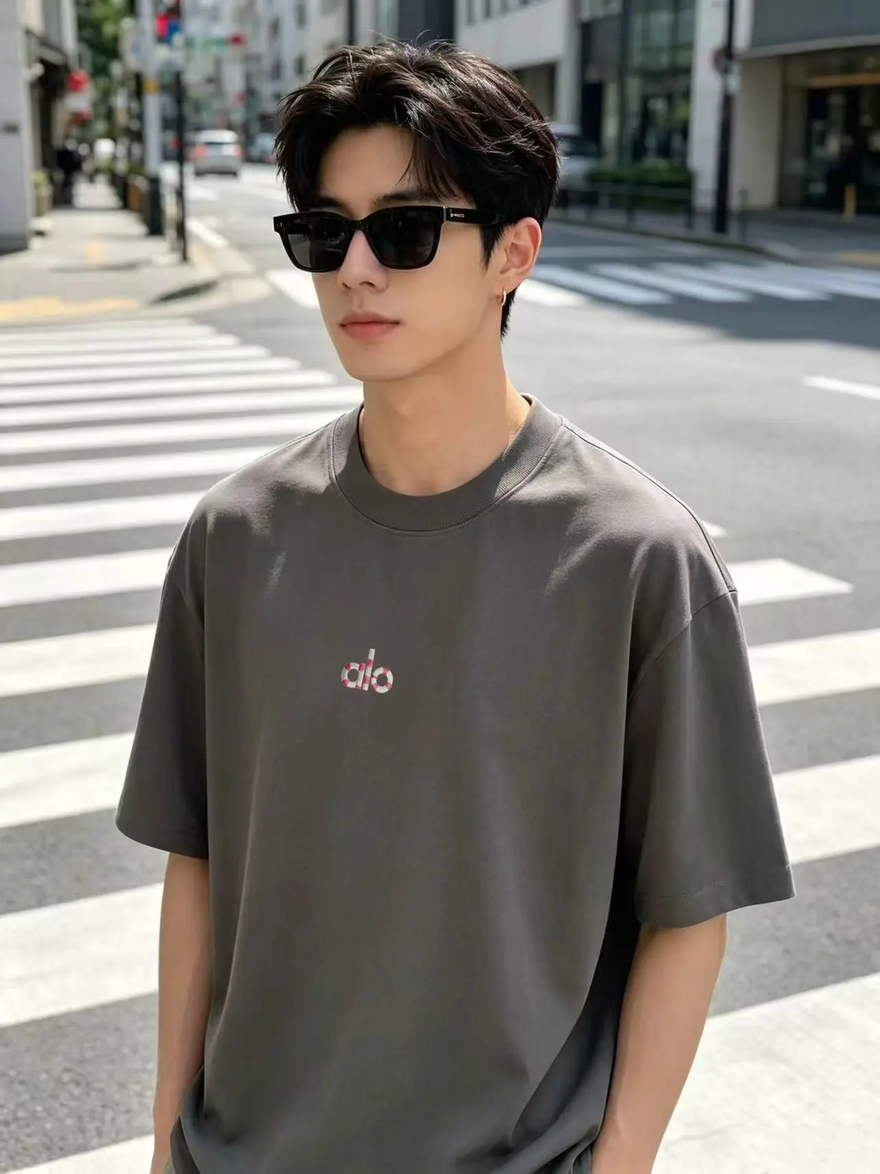 Alo Embroidered Logo Cotton T-Shirt D14020117 — view 5