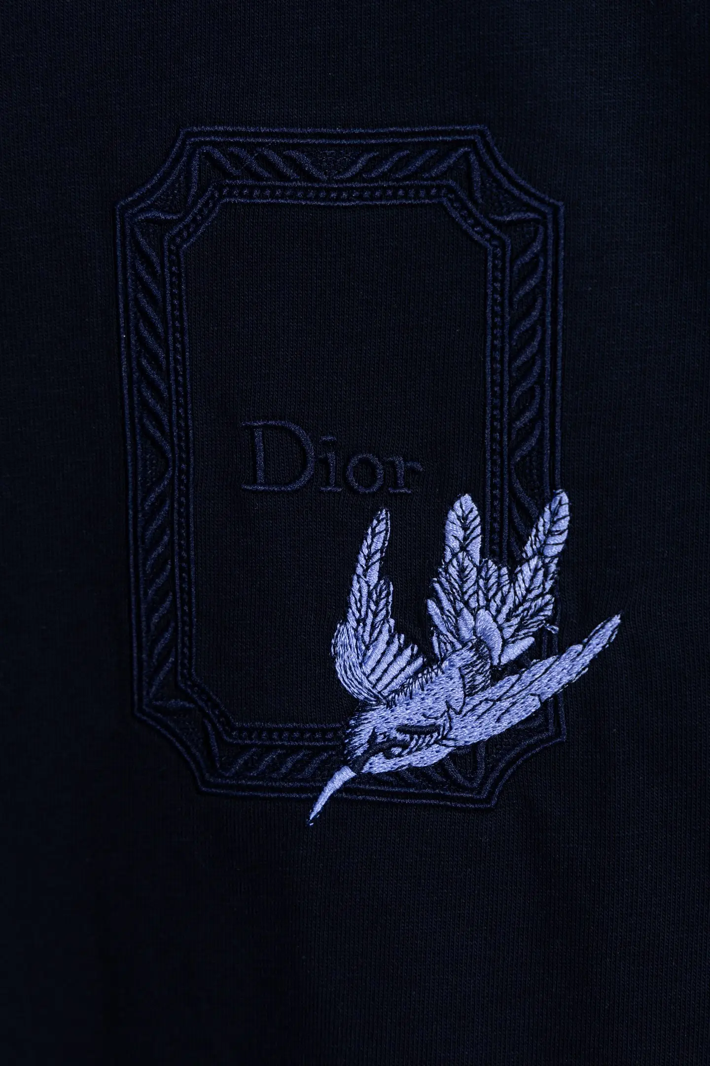 Hummingbird Médaillon Embroidered Cotton T-Shirt D14519862 — view 7