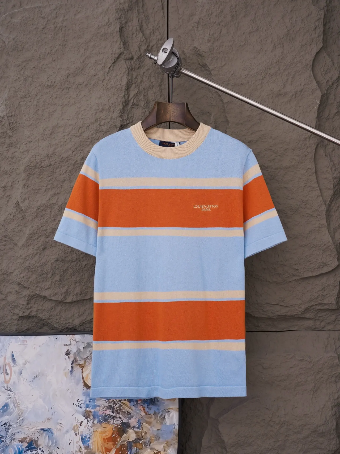 Logo-Embroidered Striped Cotton T-Shirt D15019812