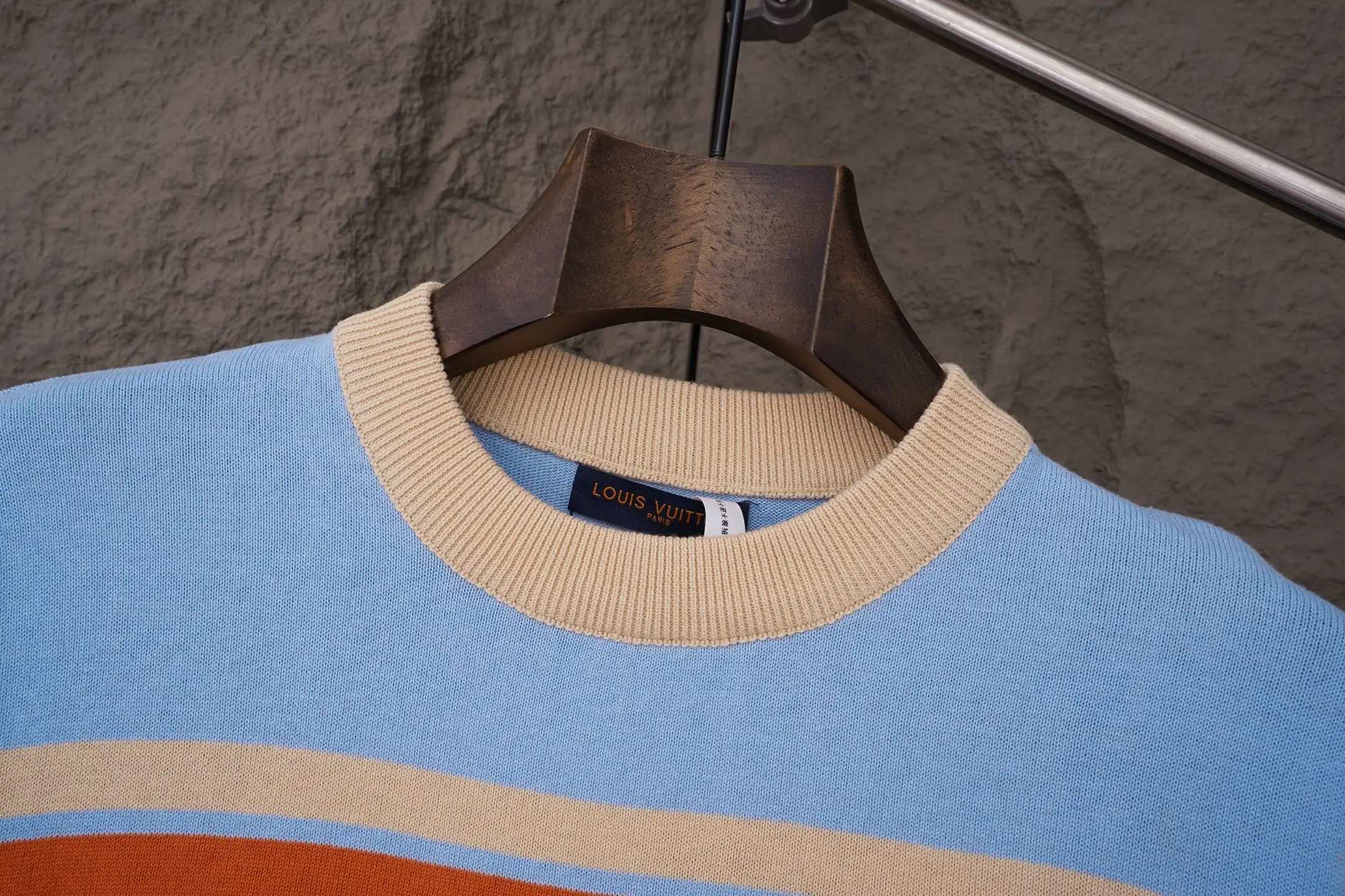 Logo-Embroidered Striped Cotton T-Shirt D15019812 — view 5