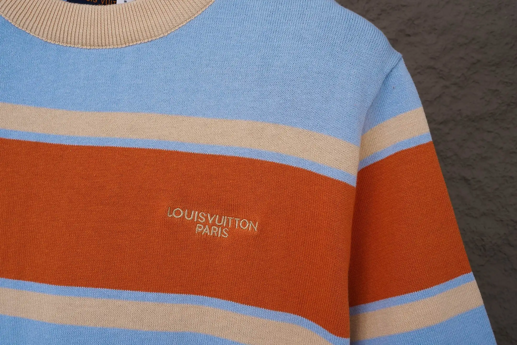 Logo-Embroidered Striped Cotton T-Shirt D15019812 — view 6