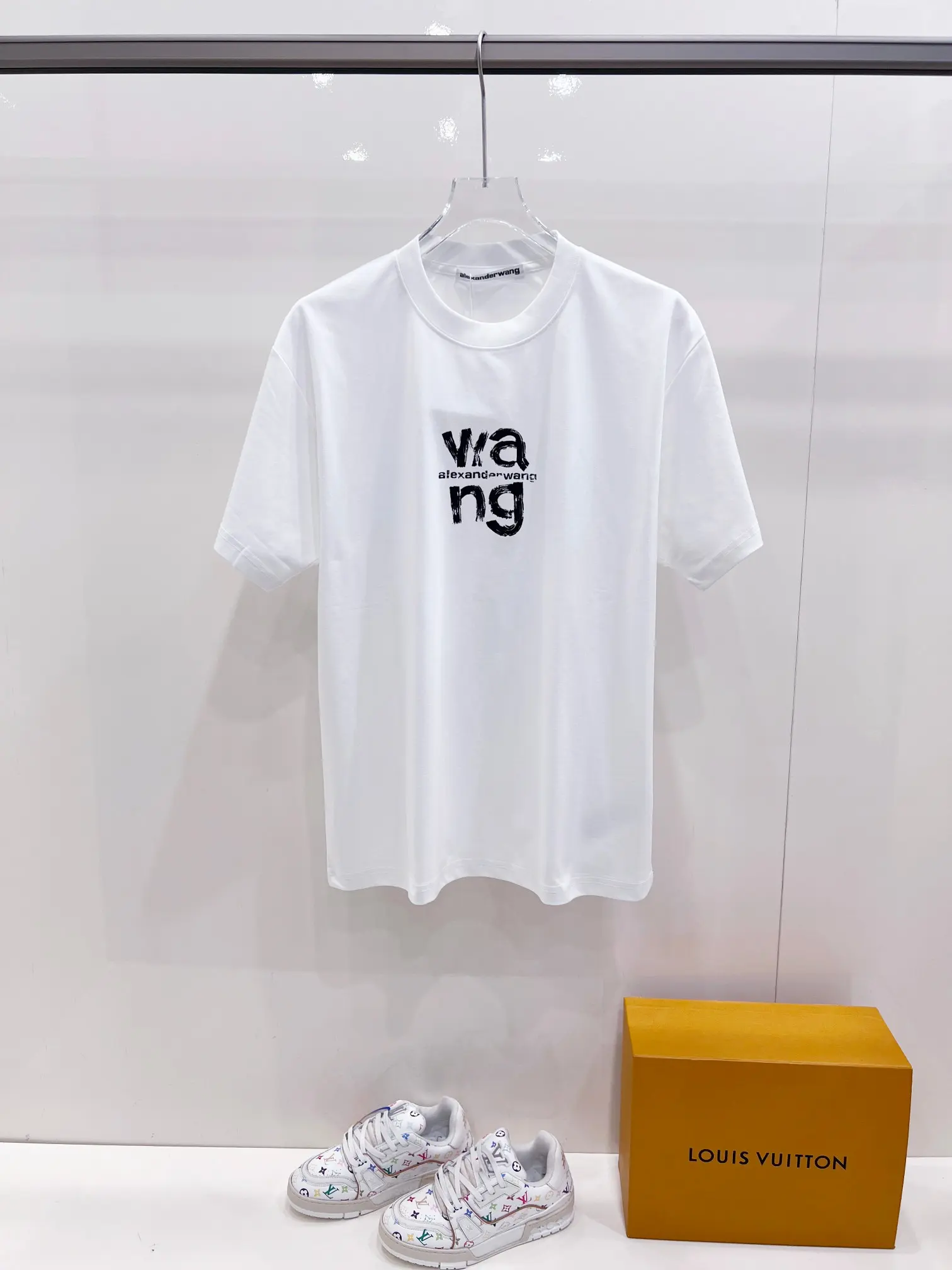 Alexander Wang Brushstroke Logo Cotton T-Shirt D15020143 — view 2