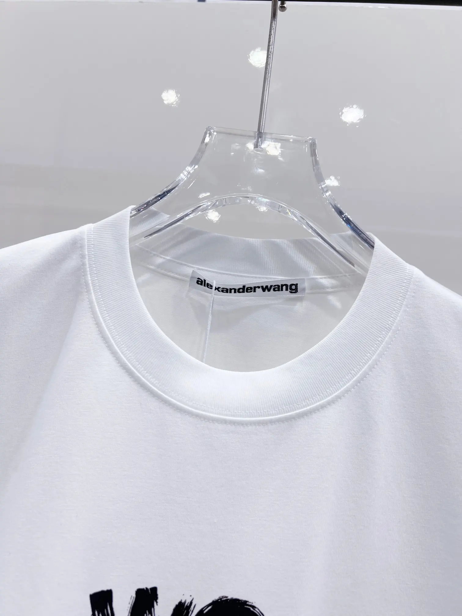 Alexander Wang Brushstroke Logo Cotton T-Shirt D15020143 — view 3