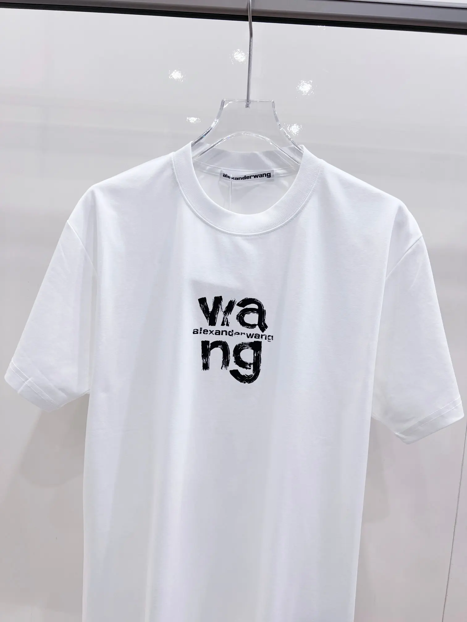 Alexander Wang Brushstroke Logo Cotton T-Shirt D15020143 — view 4