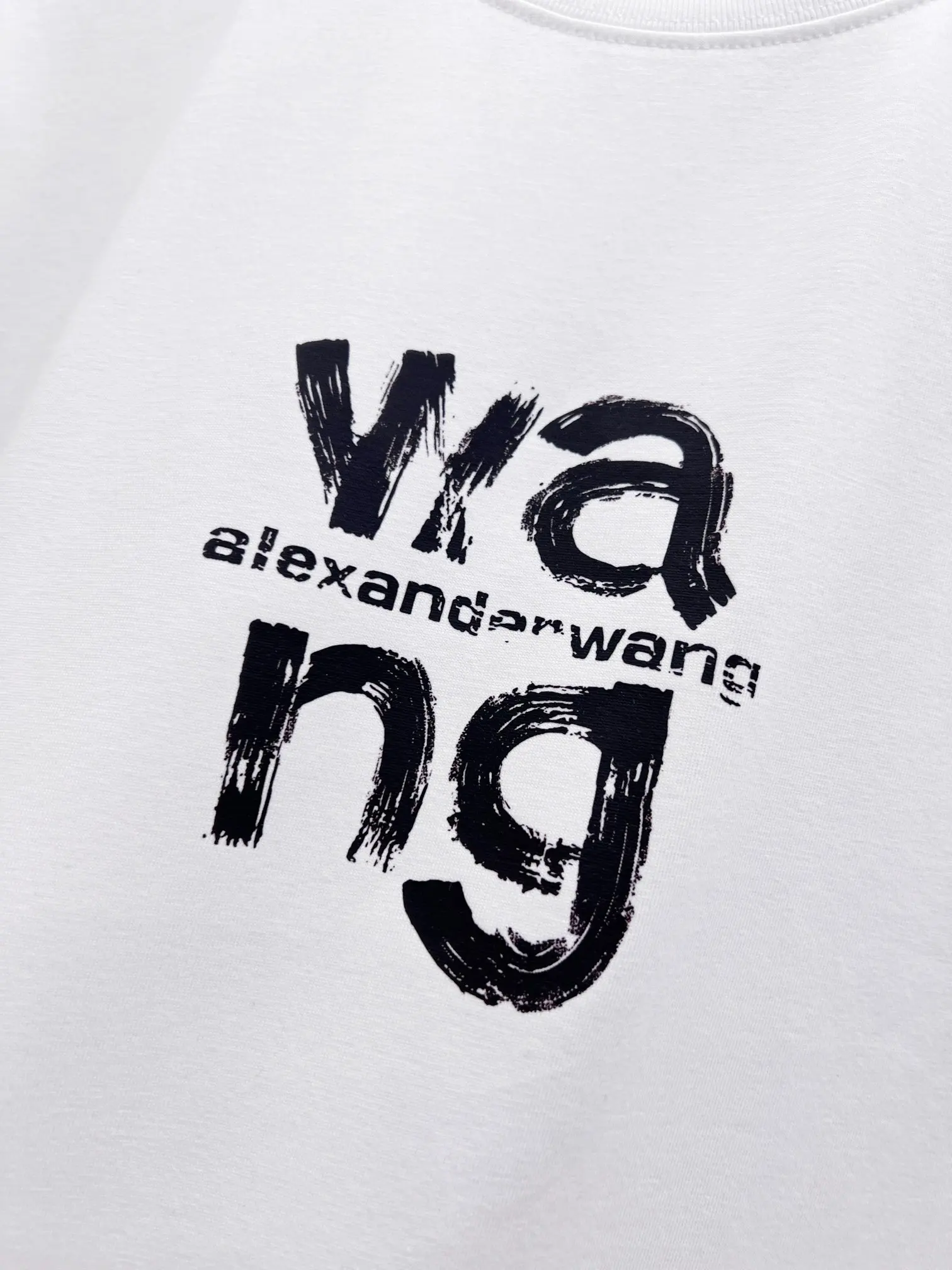 Alexander Wang Brushstroke Logo Cotton T-Shirt D15020143 — view 5