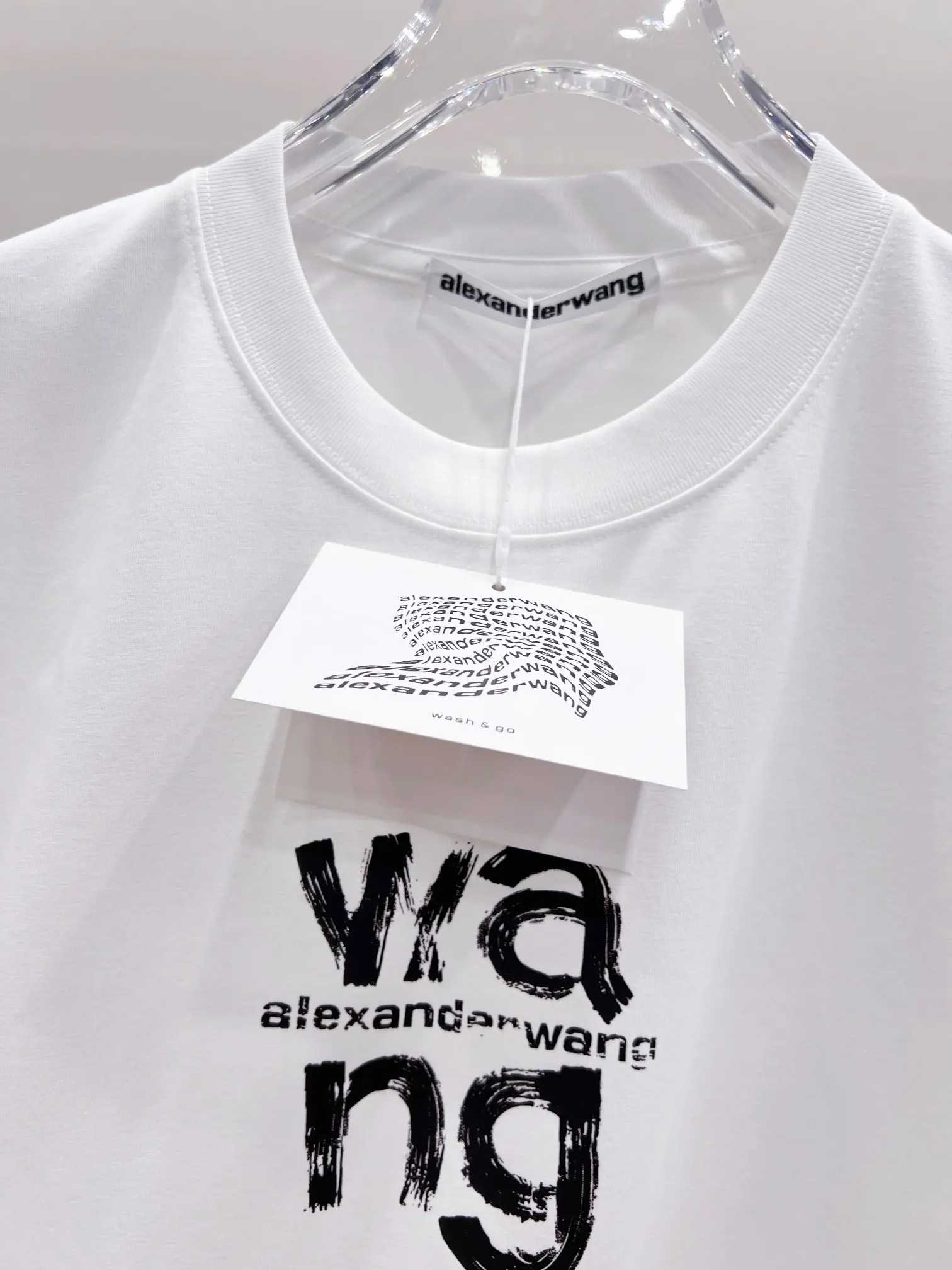 Alexander Wang Brushstroke Logo Cotton T-Shirt D15020143 — view 9