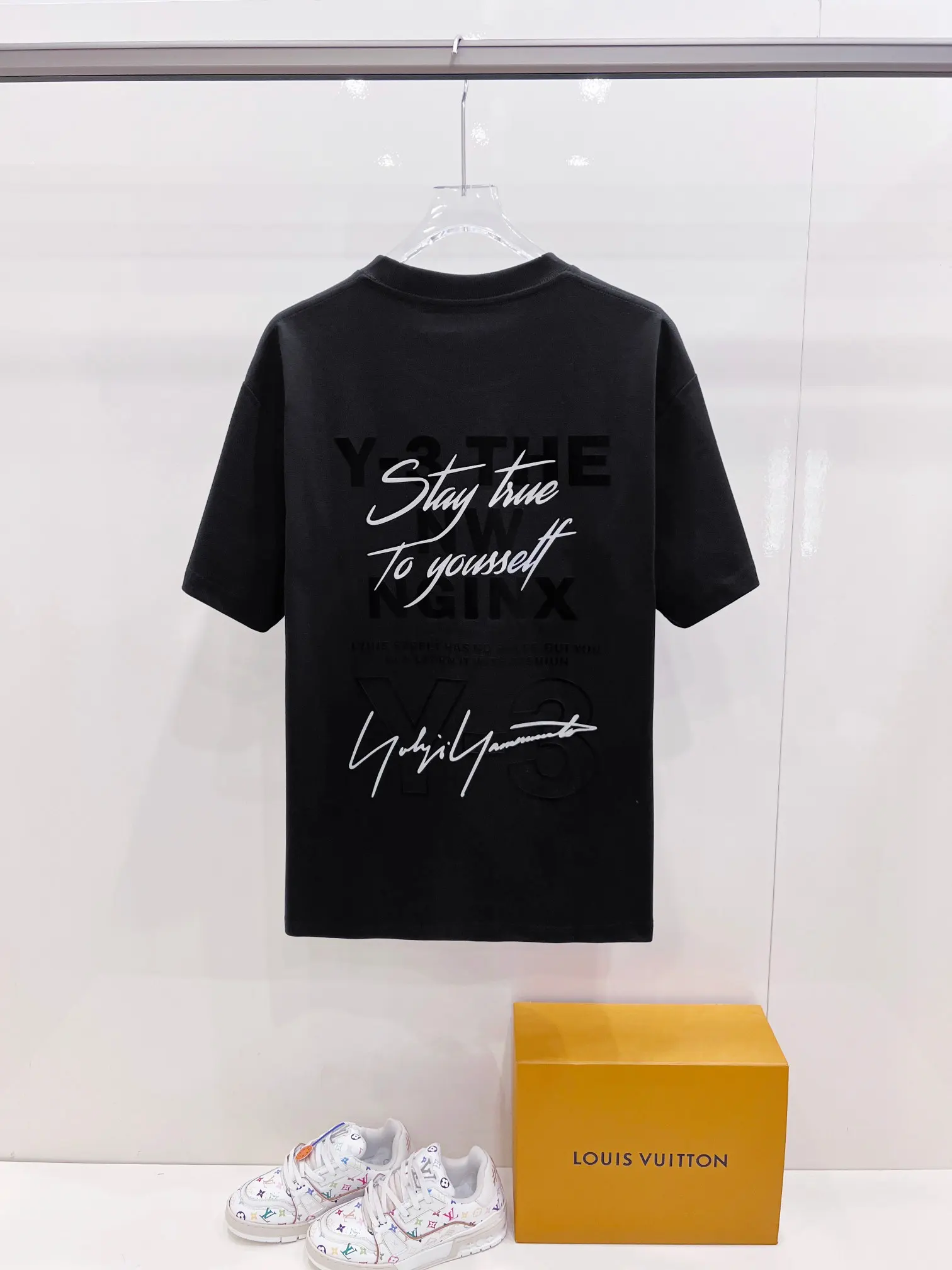 Y-3 Flocked Graphic Cotton-Blend T-Shirt D15020136