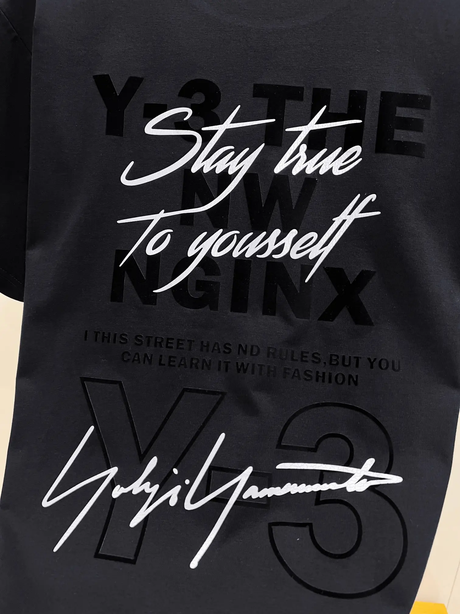 Y-3 Flocked Graphic Cotton-Blend T-Shirt D15020136 — view 5
