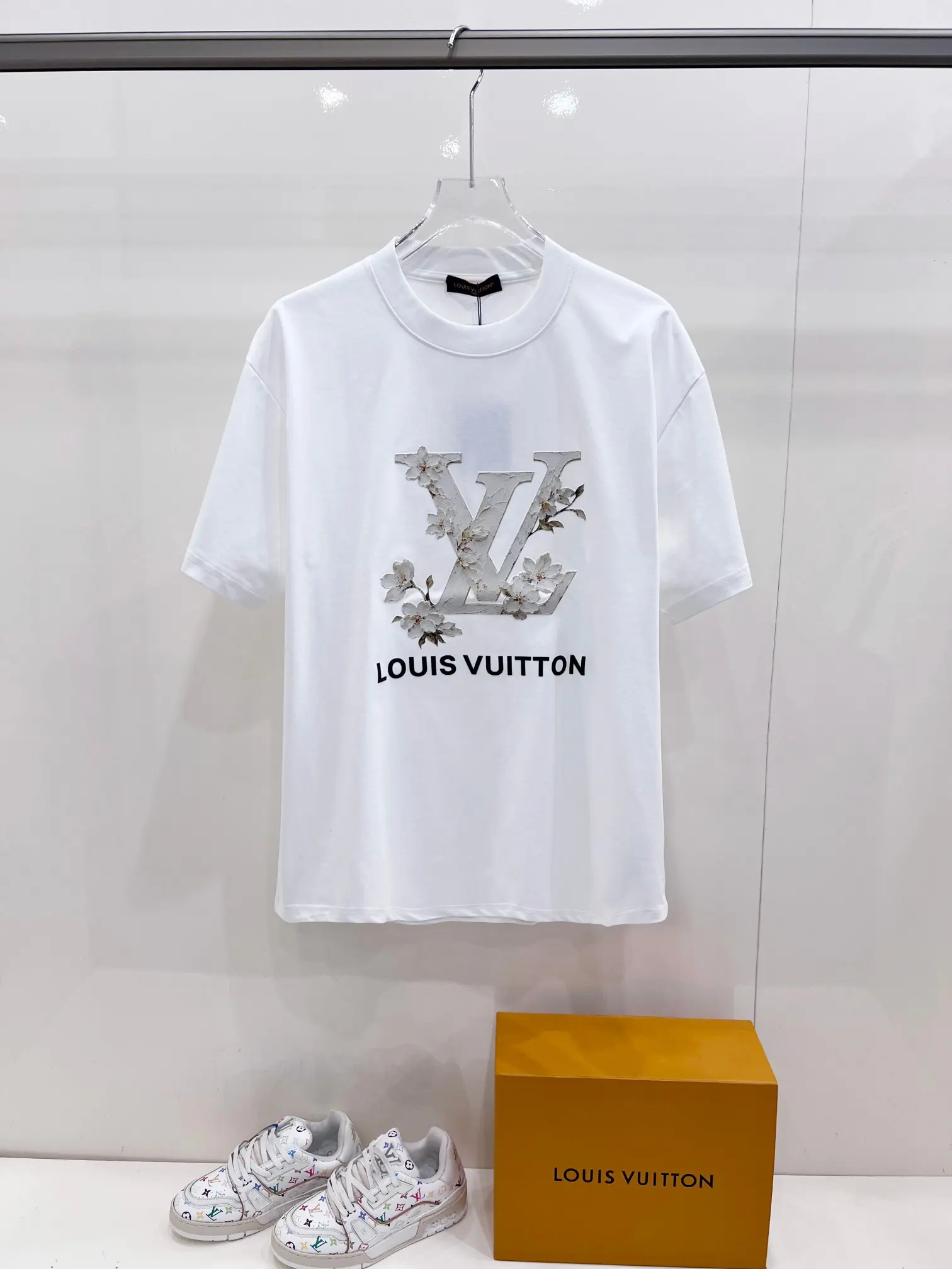 Floral 3D Logo Cotton-Blend T-Shirt D15520152