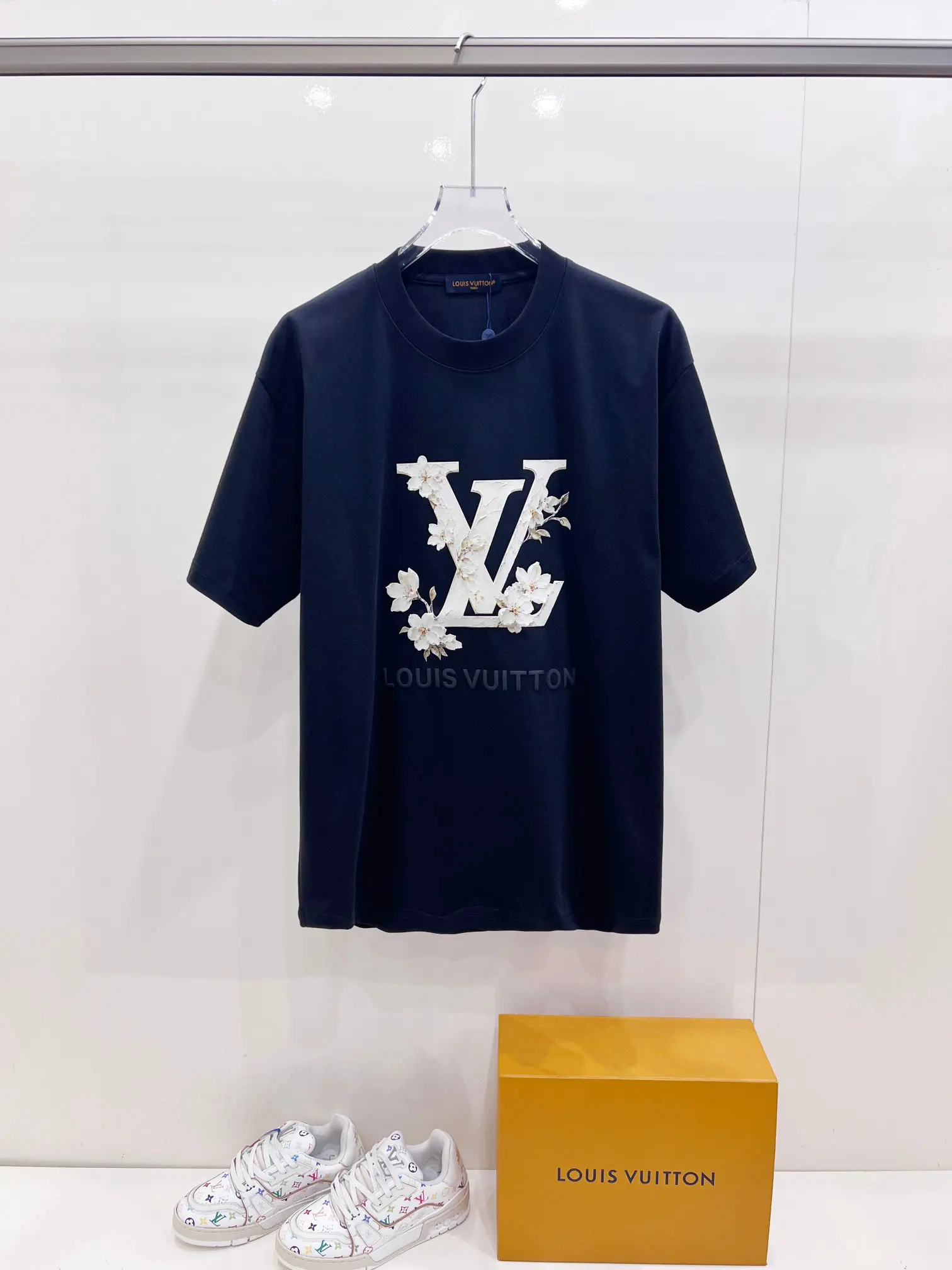 3D Floral Logo Cotton-Modal T-Shirt D15520153