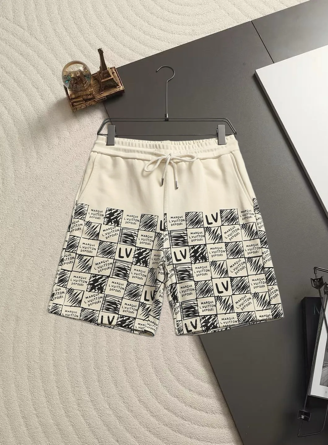 Damier Logo Print French Terry Shorts D15520183