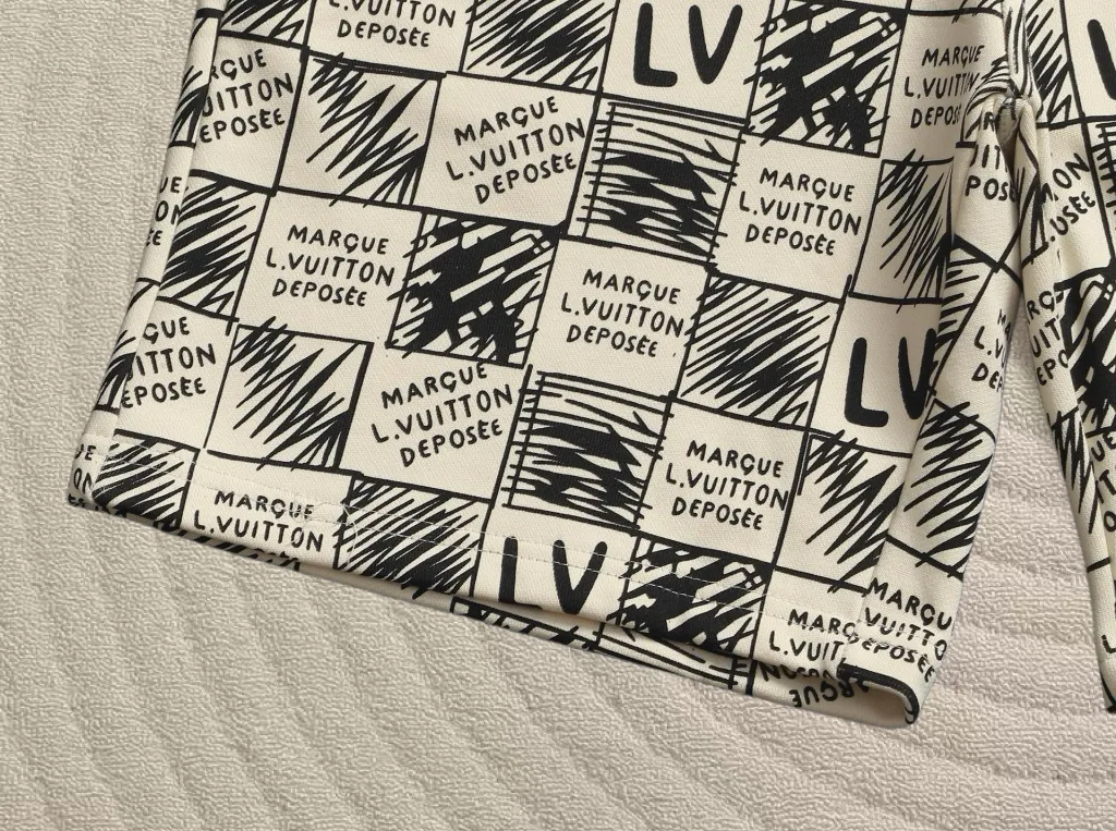 Damier Logo Print French Terry Shorts D15520183 — view 12