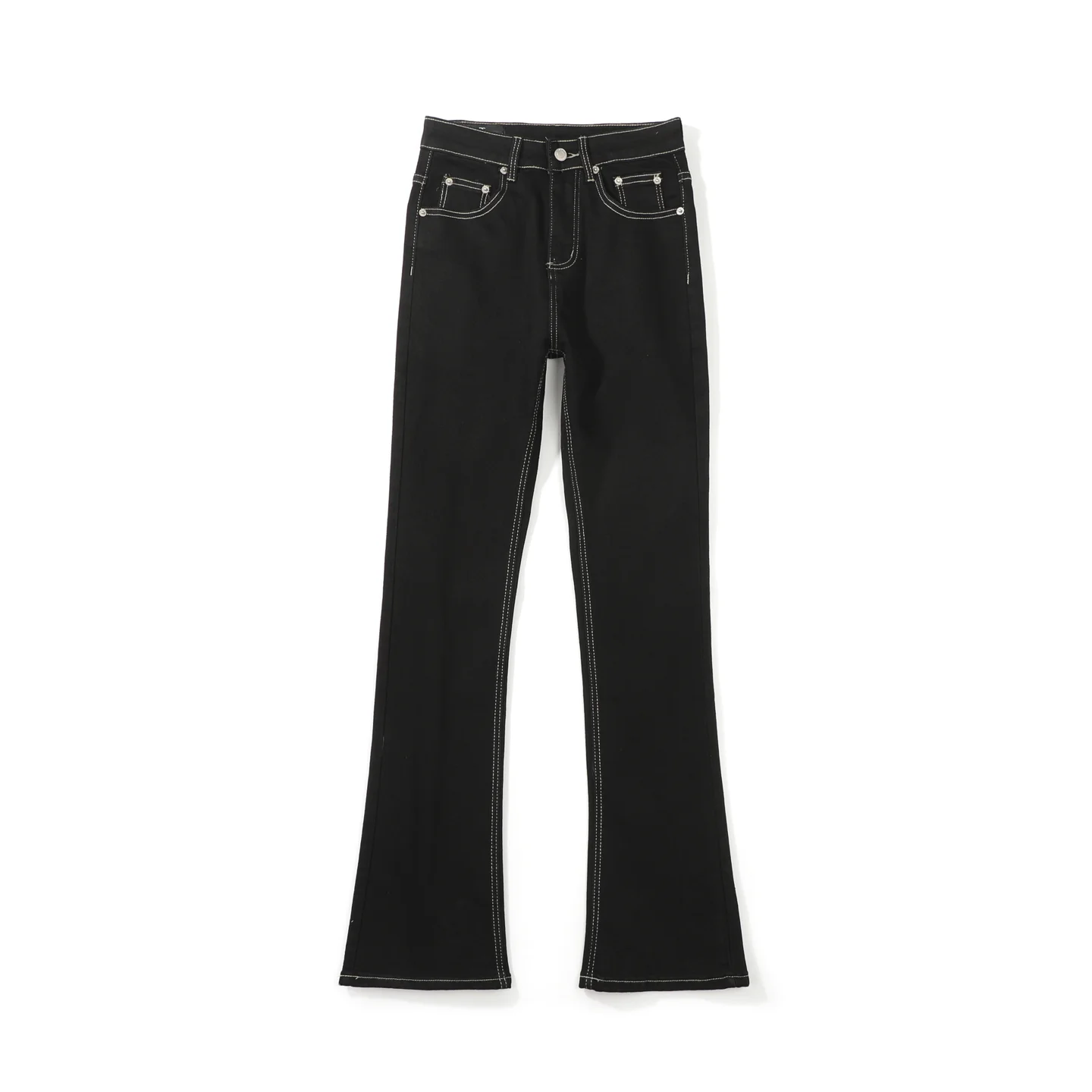Contrast Stitch Flared Stretch Jeans D16021790 — view 2