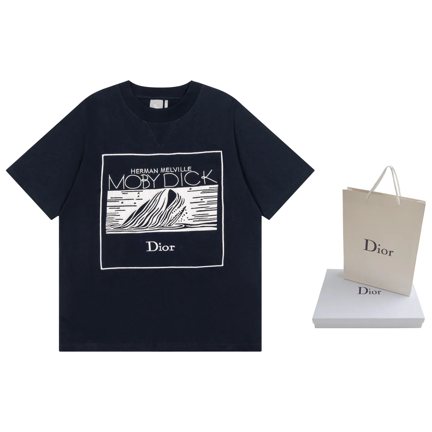 Moby Dick Embroidered Cotton T-Shirt D16019871