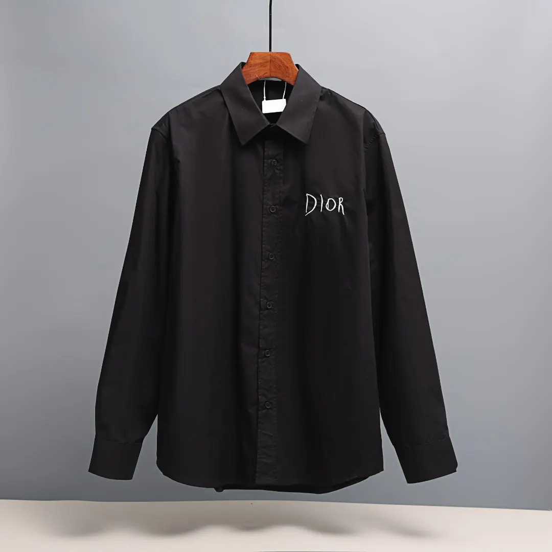 Dior Graffiti Logo Embroidered Cotton Shirt D16521349