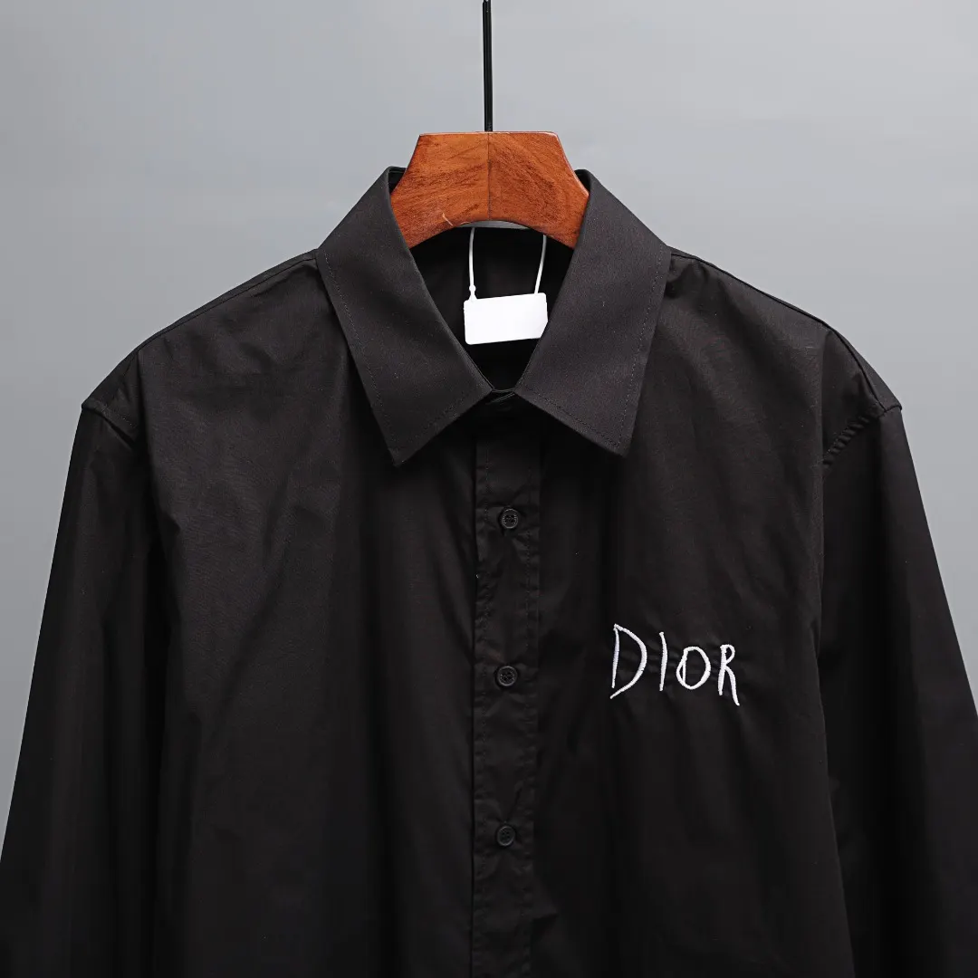 Dior Graffiti Logo Embroidered Cotton Shirt D16521349 — view 2