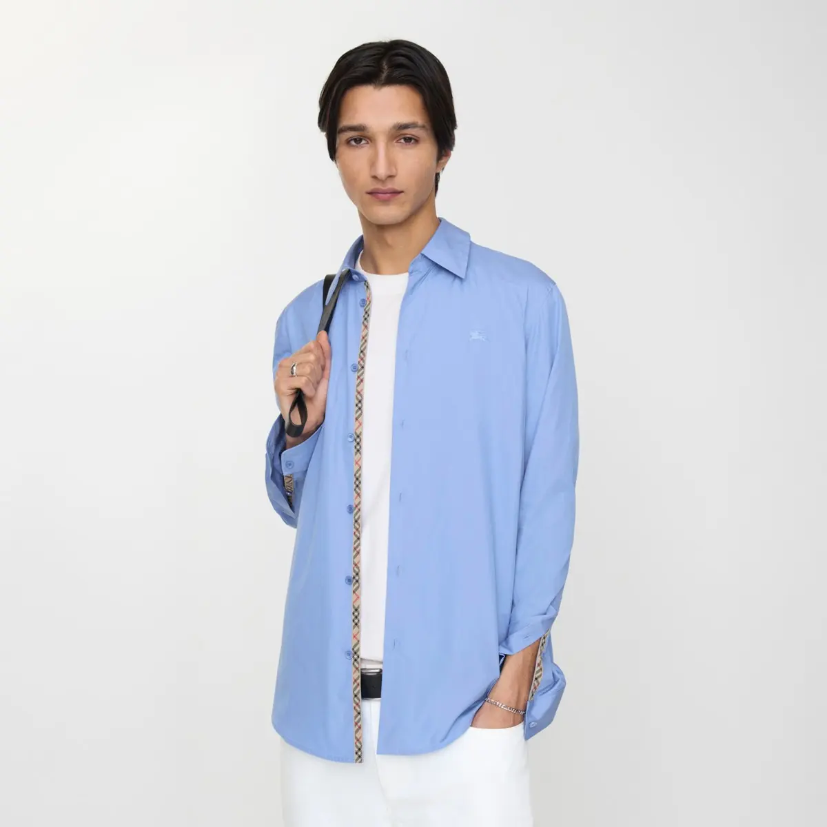 Embroidered Logo Poplin Long-Sleeve Shirt D17021351 — view 5